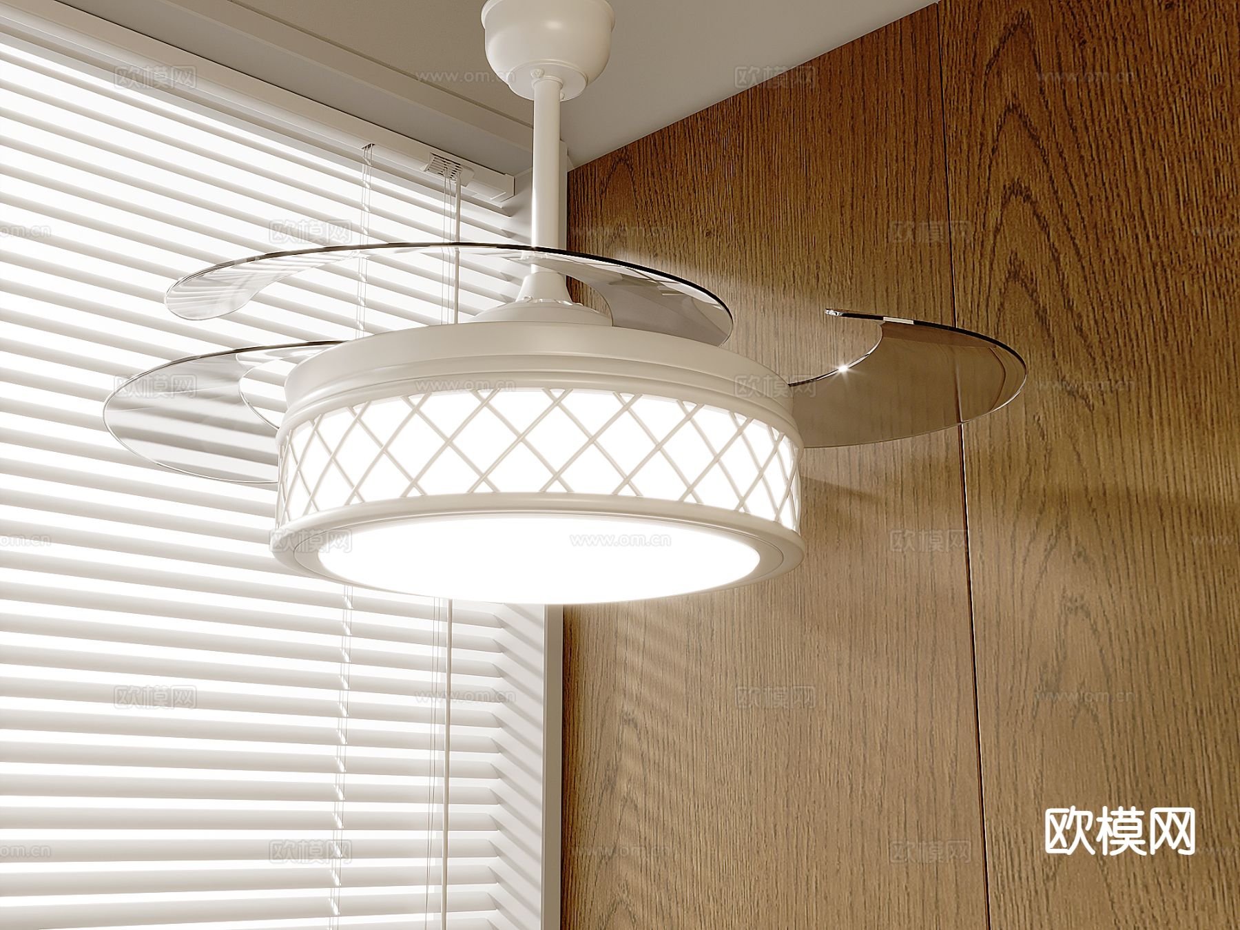 奶油风吊灯 风扇灯3d模型下载