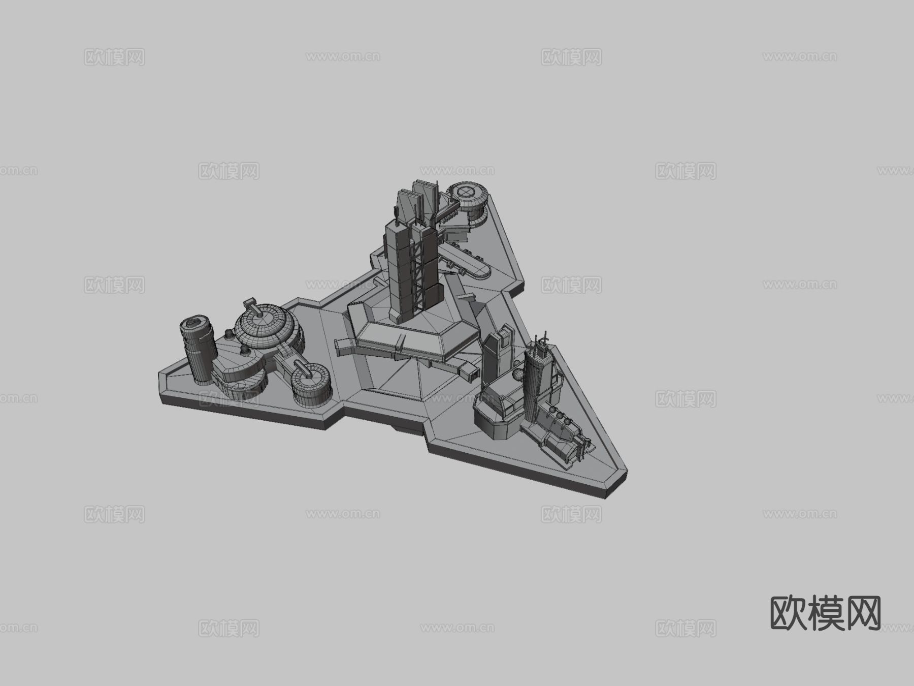 动漫基地 科幻基地 地平线3d模型下载（渲染图2）