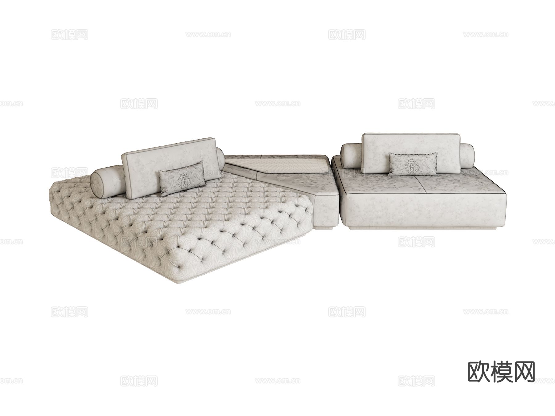 roberto cavalli DARLINGTON.2 多人沙发3d模型下载（渲染图2）