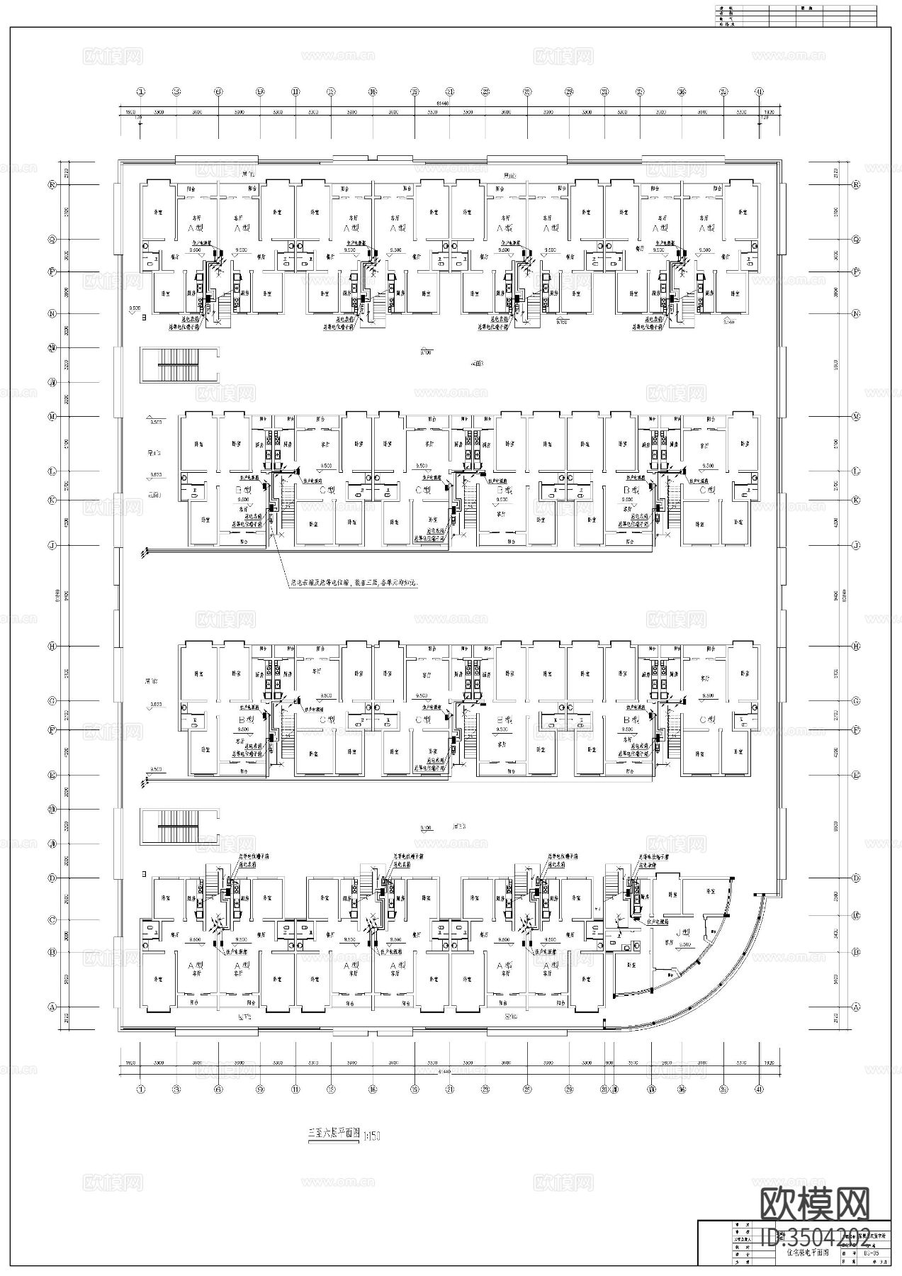 农贸市场电气cad施工图下载（渲染图8）