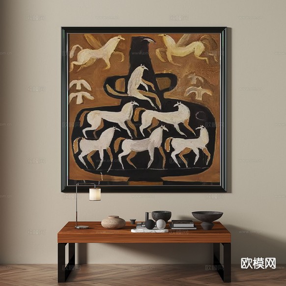 法式挂画 古典装饰画3d模型下载