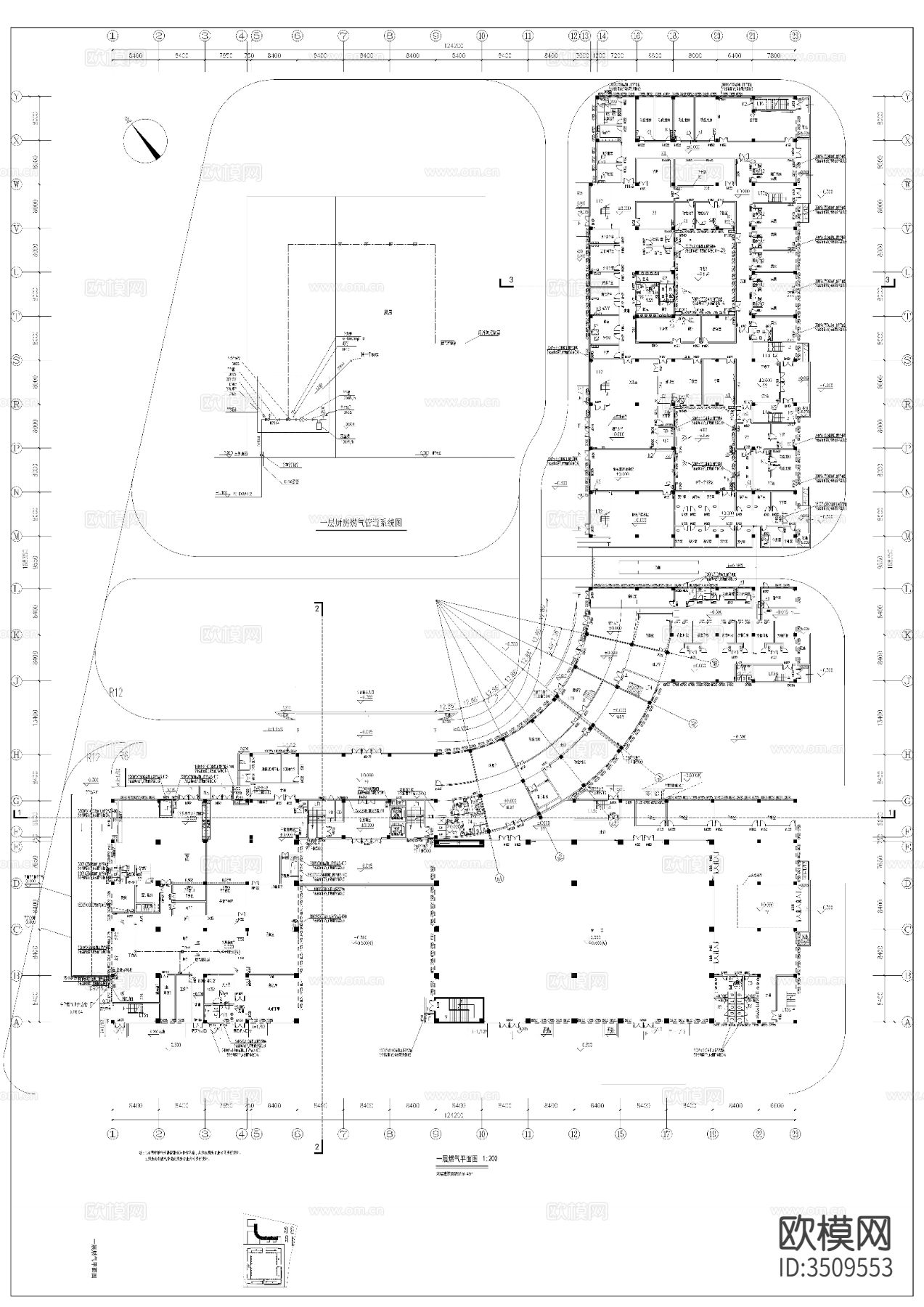 多层公共建筑空调通风防排烟CAD施工图下载（渲染图10）