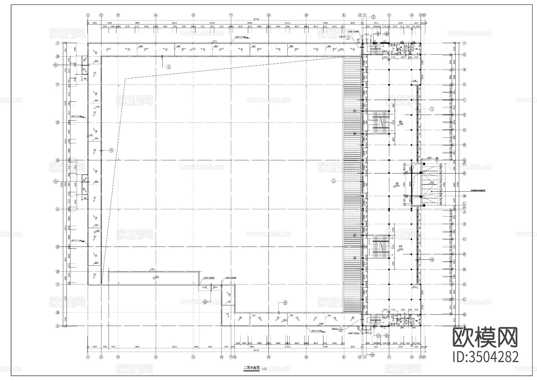 3层农贸菜市场建筑图cad施工图下载（渲染图7）
