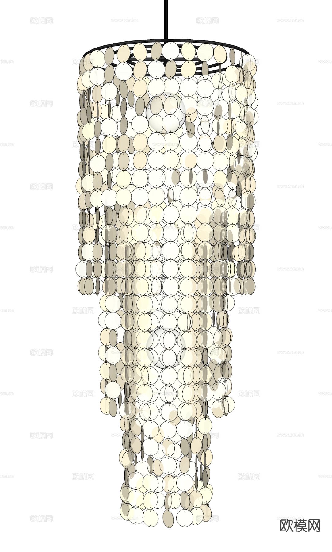 现代装饰灯 大堂吊灯su模型下载（渲染图1）