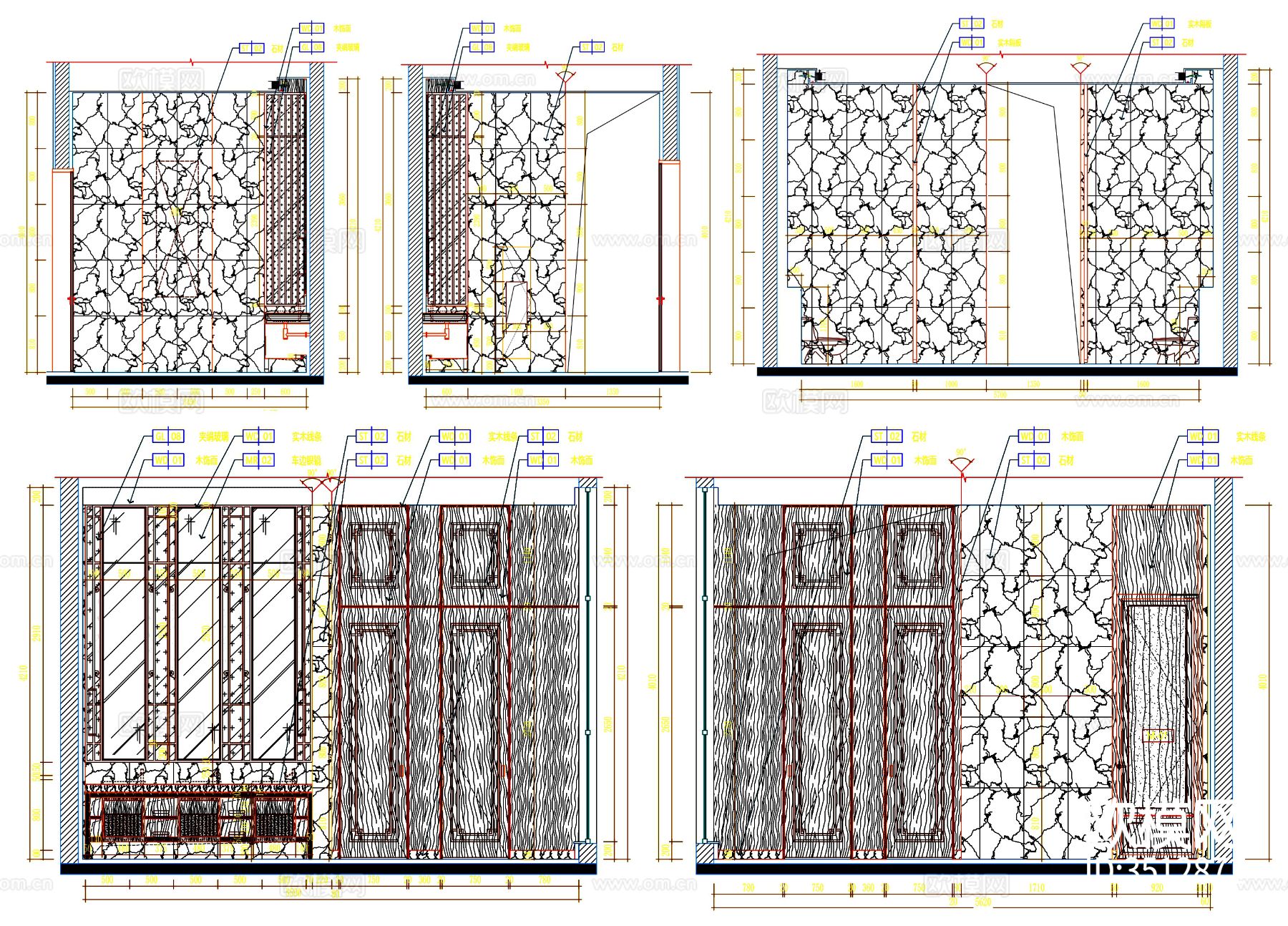 酒店卫生间 卫生间 公共卫生间 工装卫生间 卫生间装修 cad施工图下载（渲染图4）