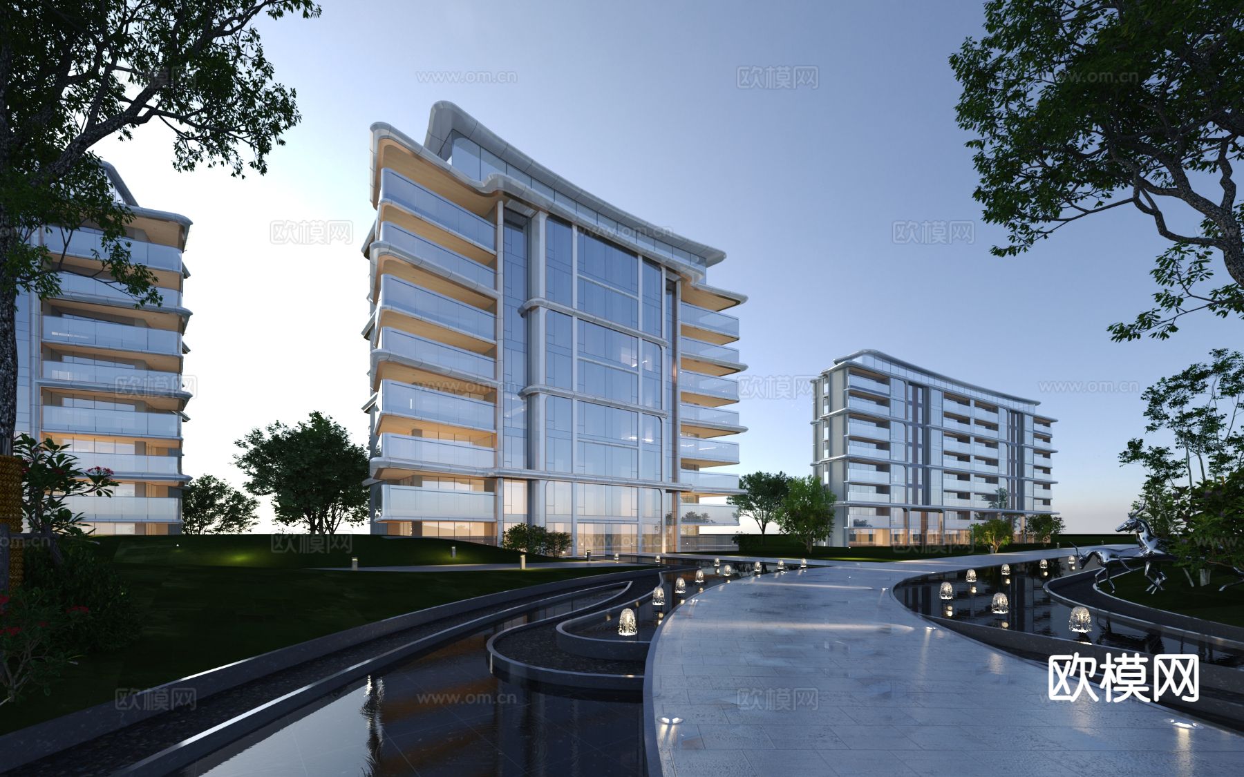 高层住宅外观3d模型下载