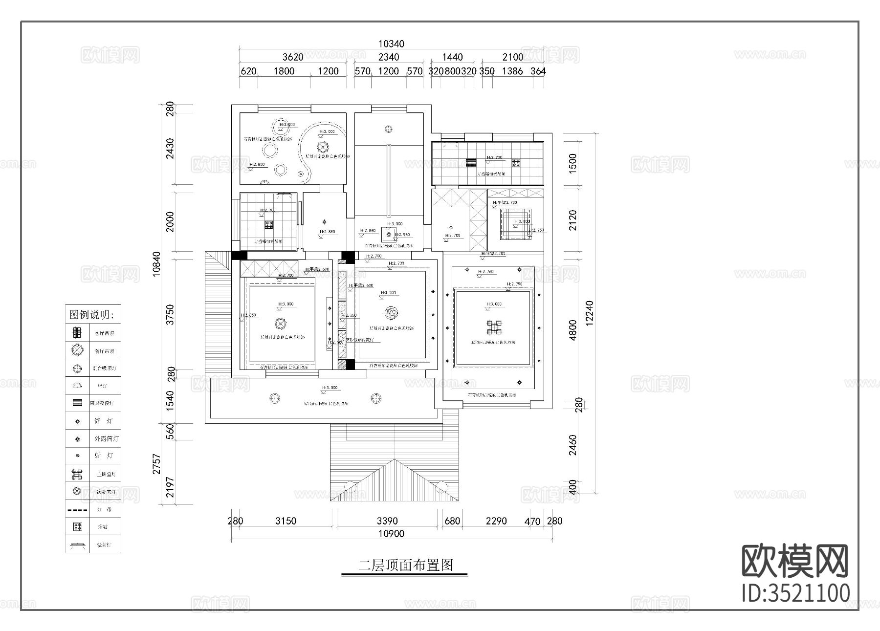 别墅装修cad施工图下载（渲染图6）
