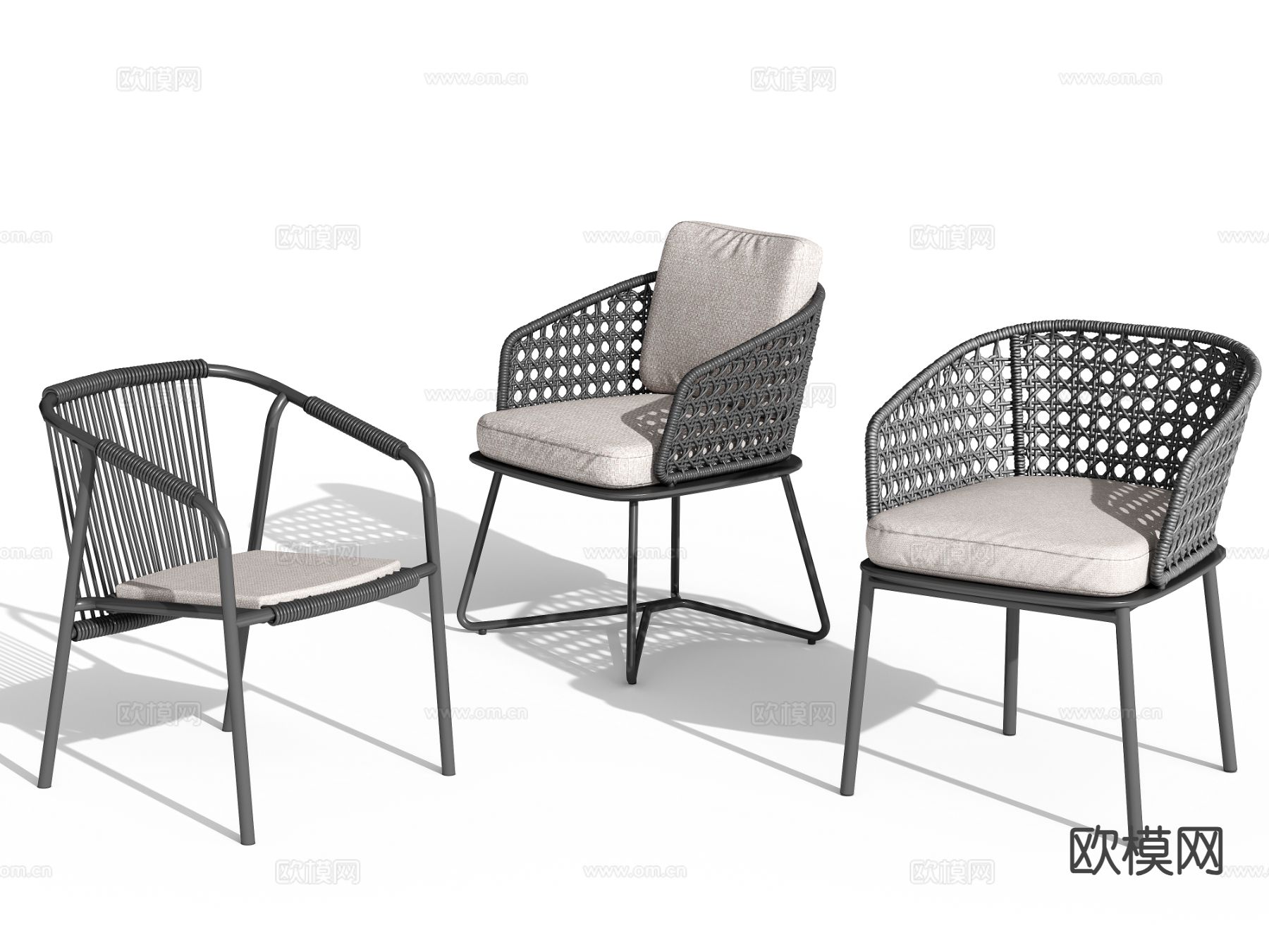 现代休闲椅 户外椅su模型下载（渲染图2）