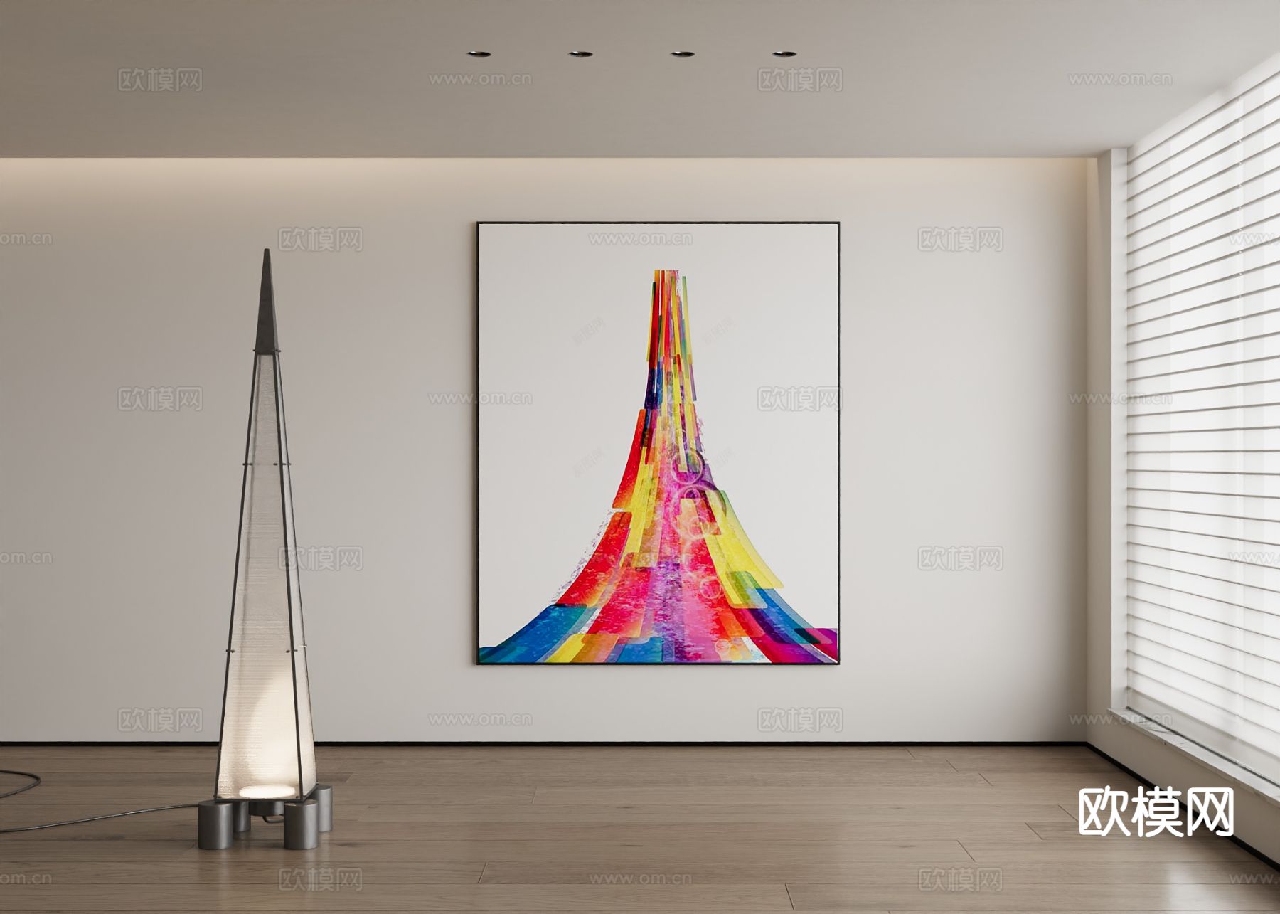 孟菲斯挂画 彩色挂画 多巴胺装饰画3d模型下载