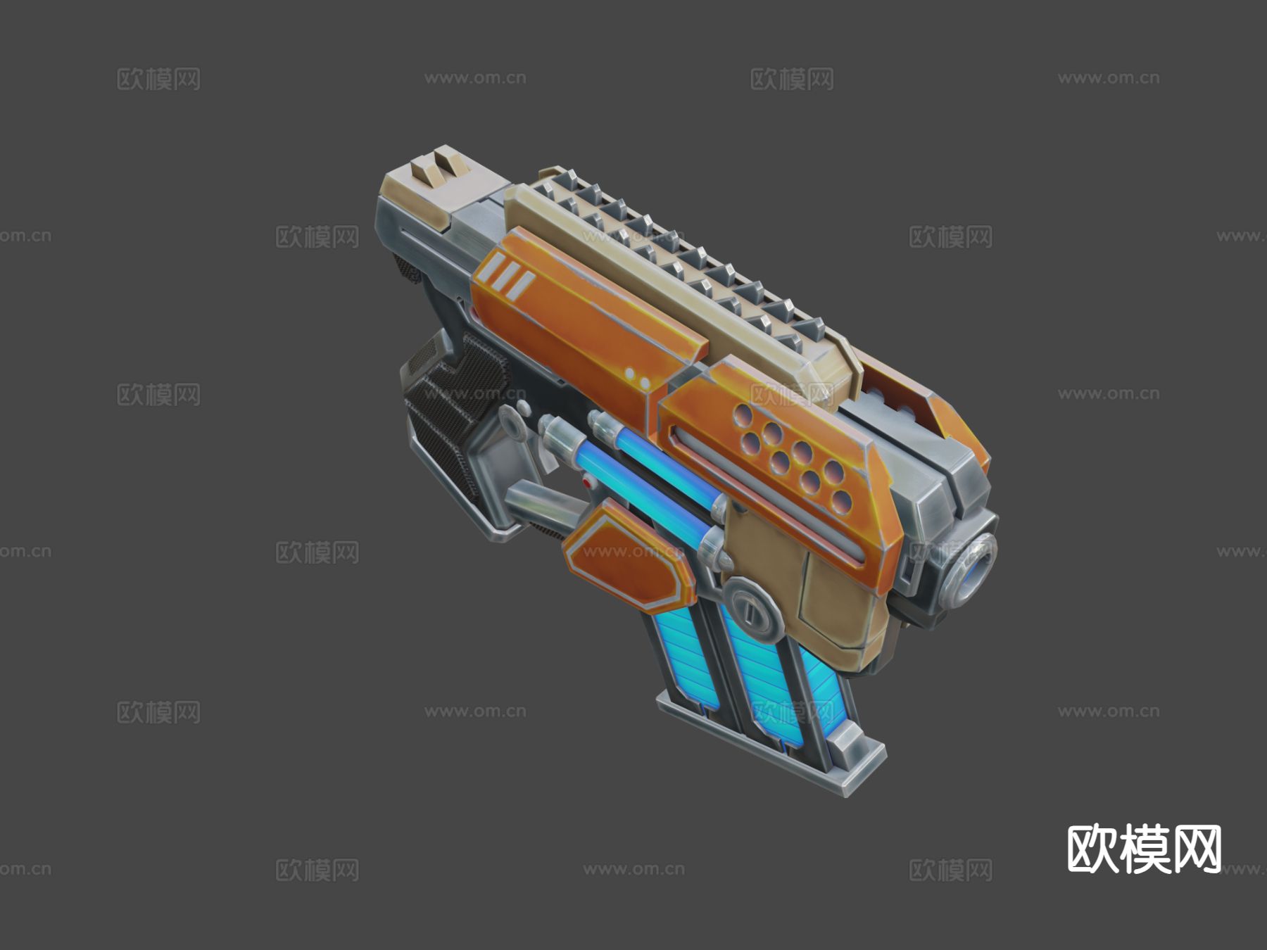 科幻手枪3d模型下载（渲染图9）