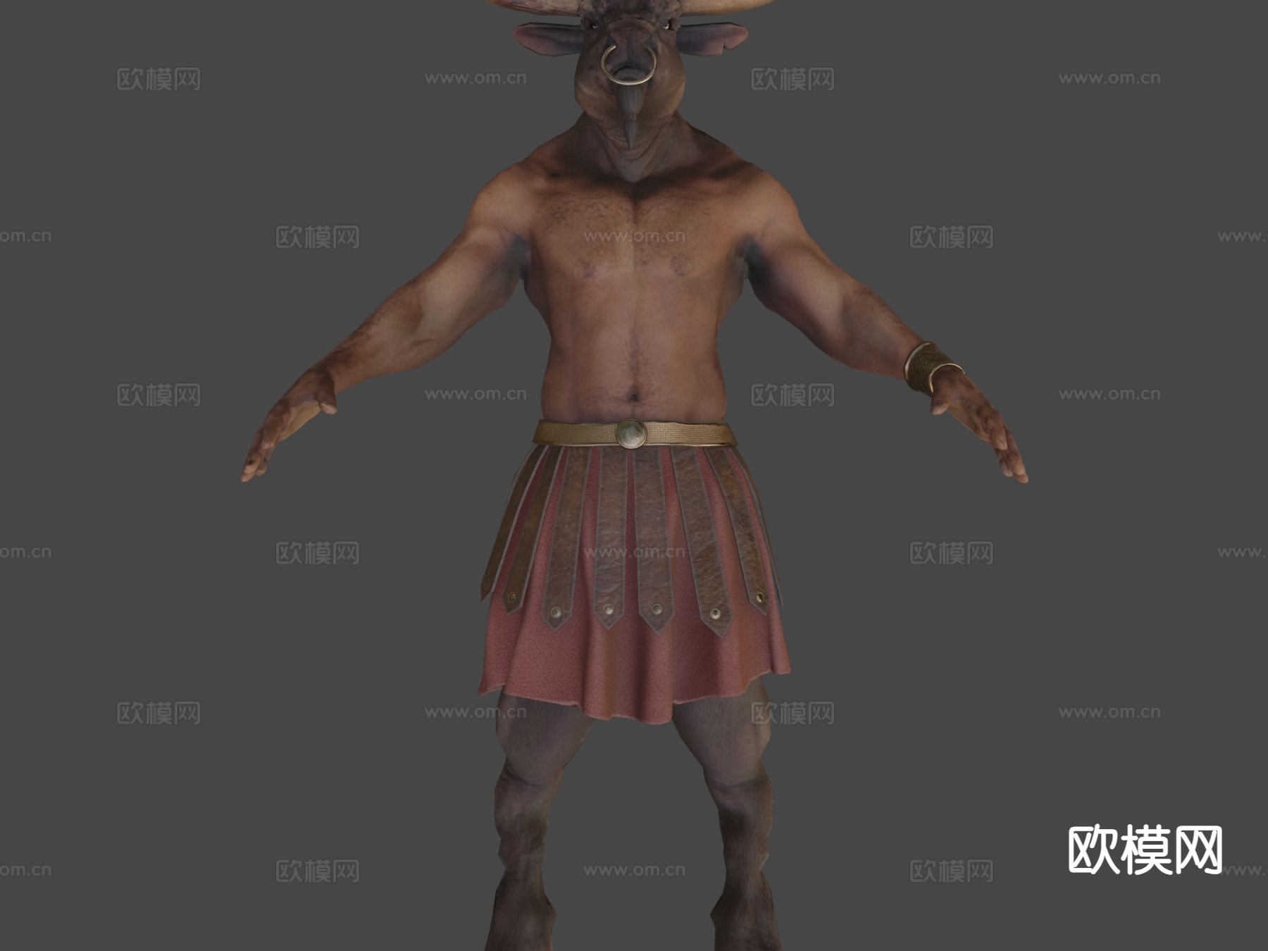 牛头人 游戏角色3d模型下载（渲染图1）