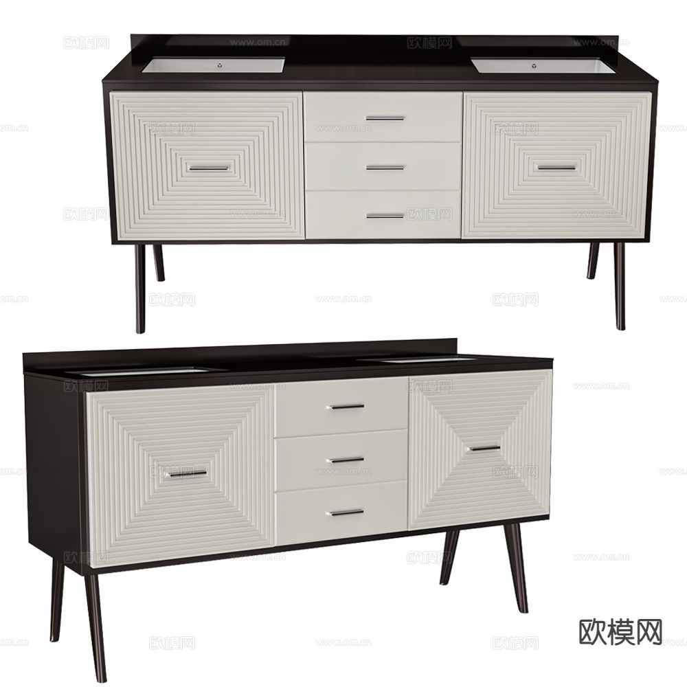 现代电视柜3d模型下载