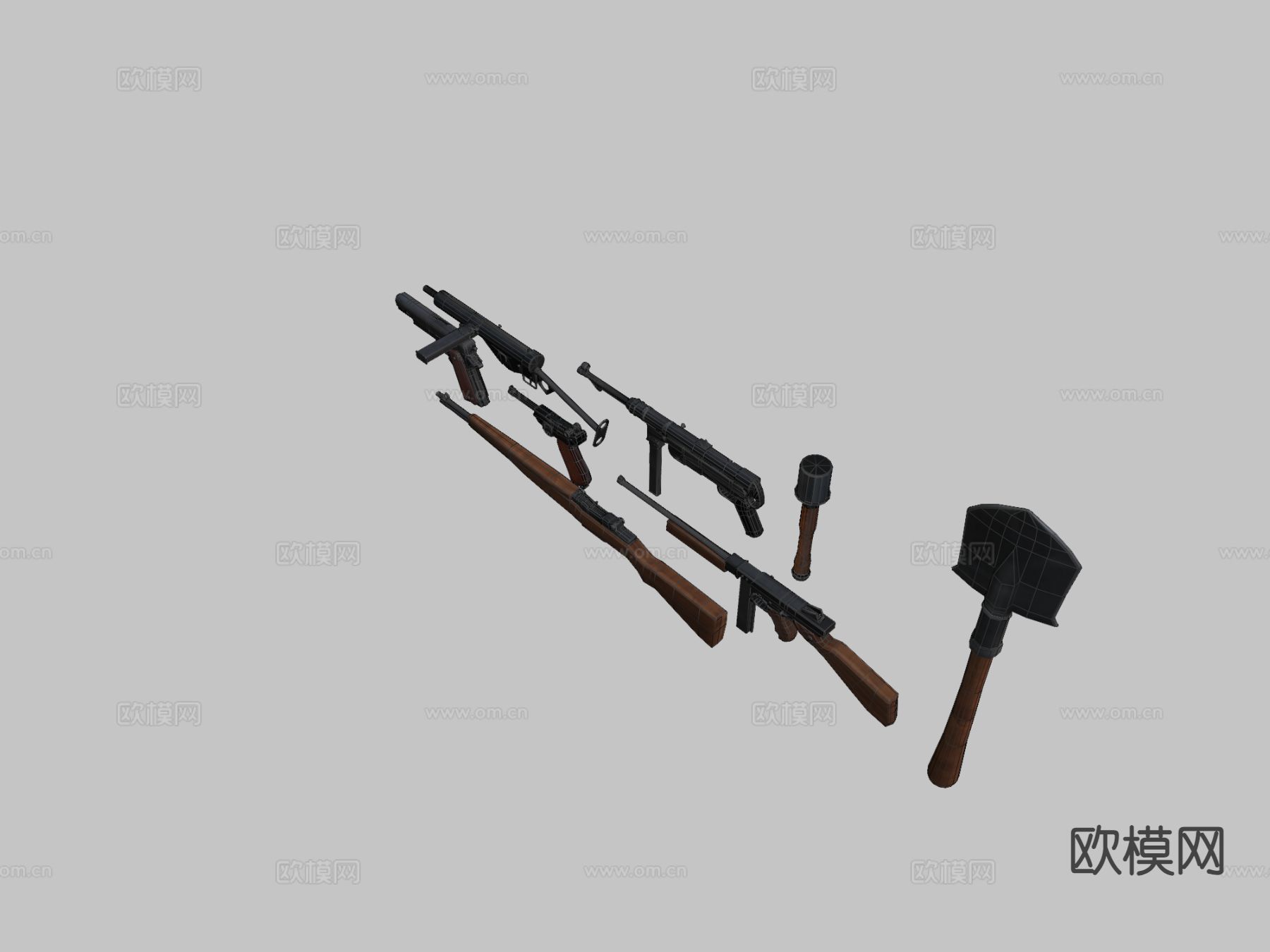 枪械 武器包 步枪3d模型下载（渲染图2）