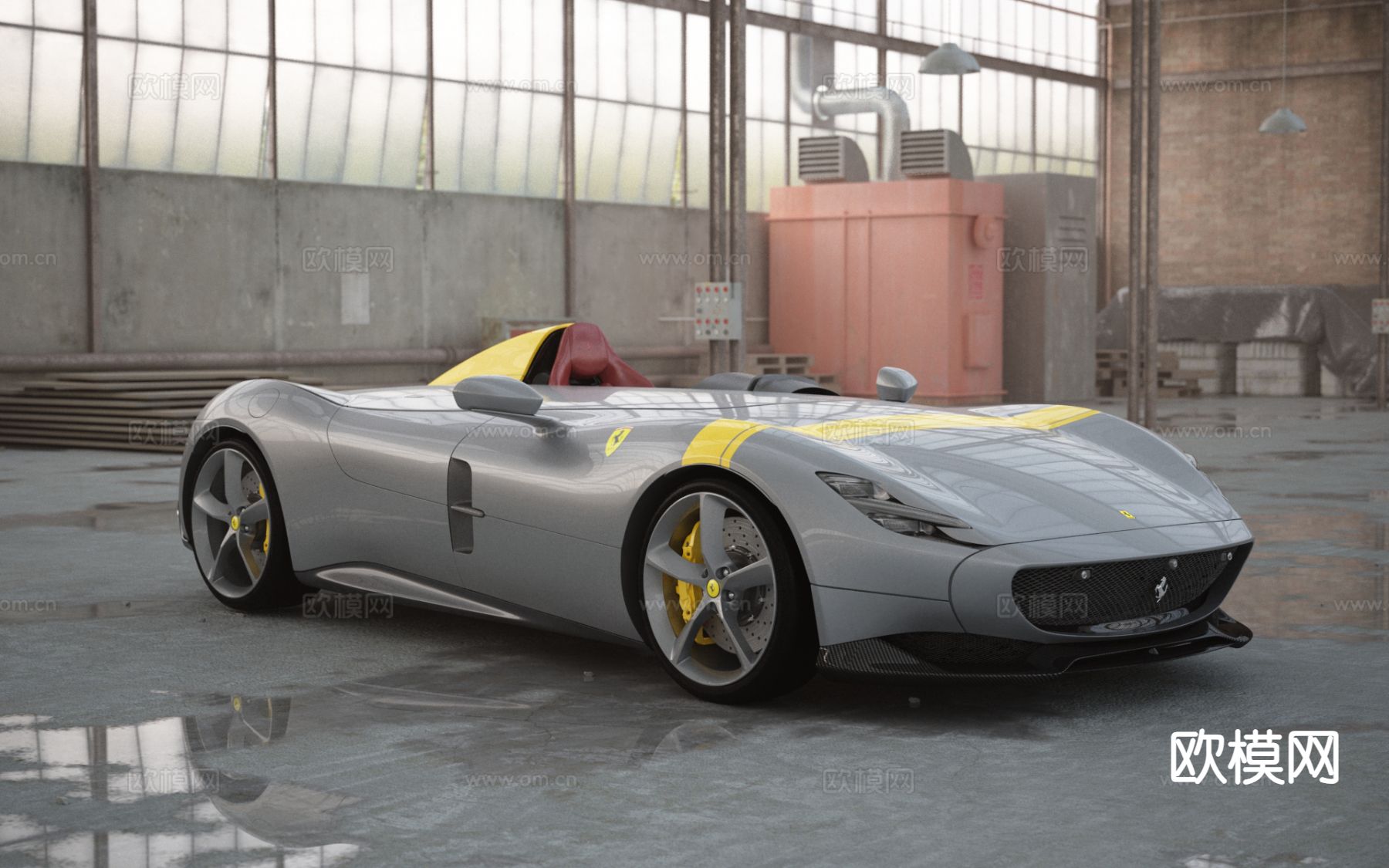 跑车 法拉利 Ferrari Monza SP1 超跑 汽车3d模型下载（渲染图1）