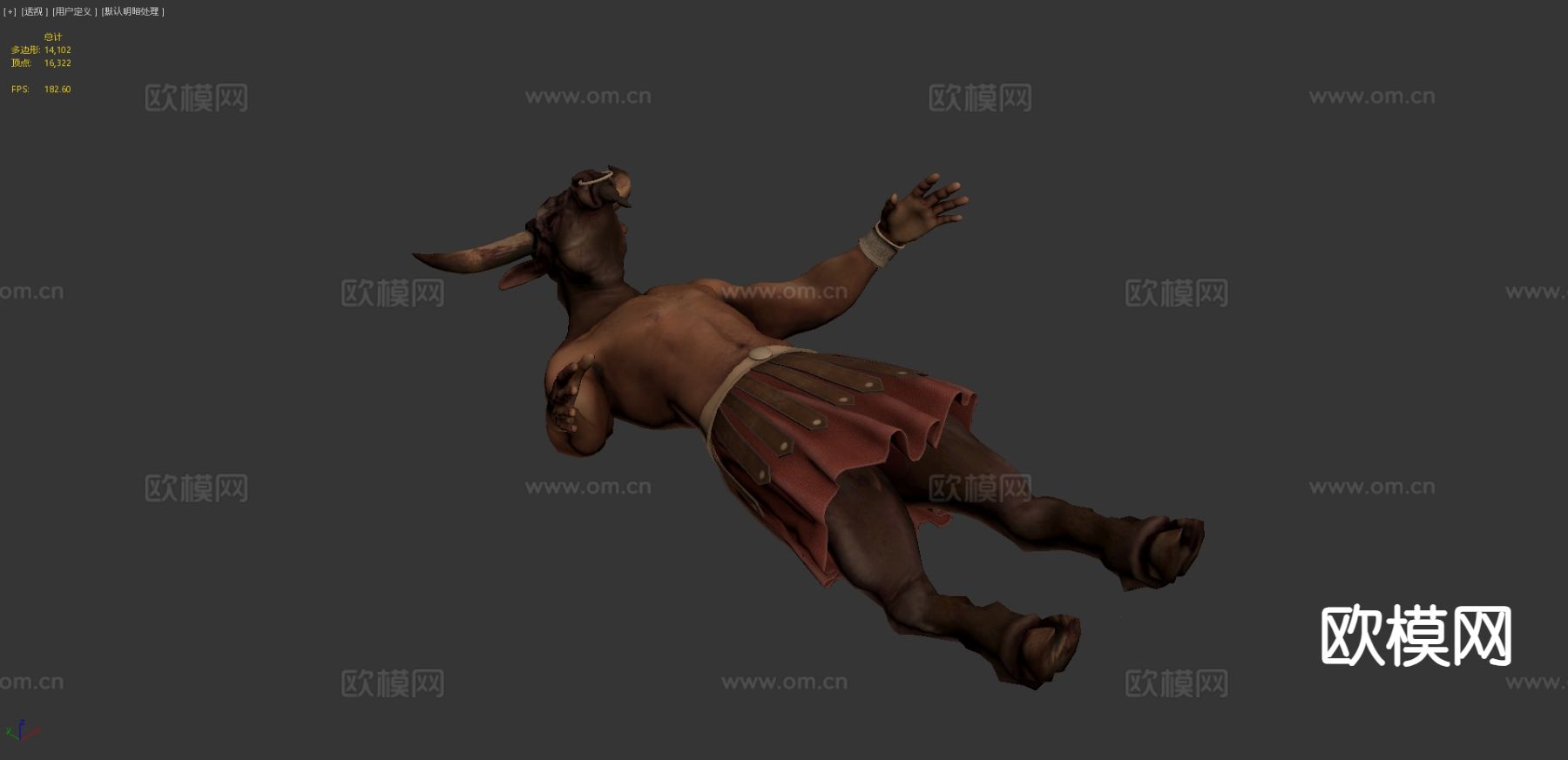 牛头人 游戏角色3d模型下载（渲染图8）