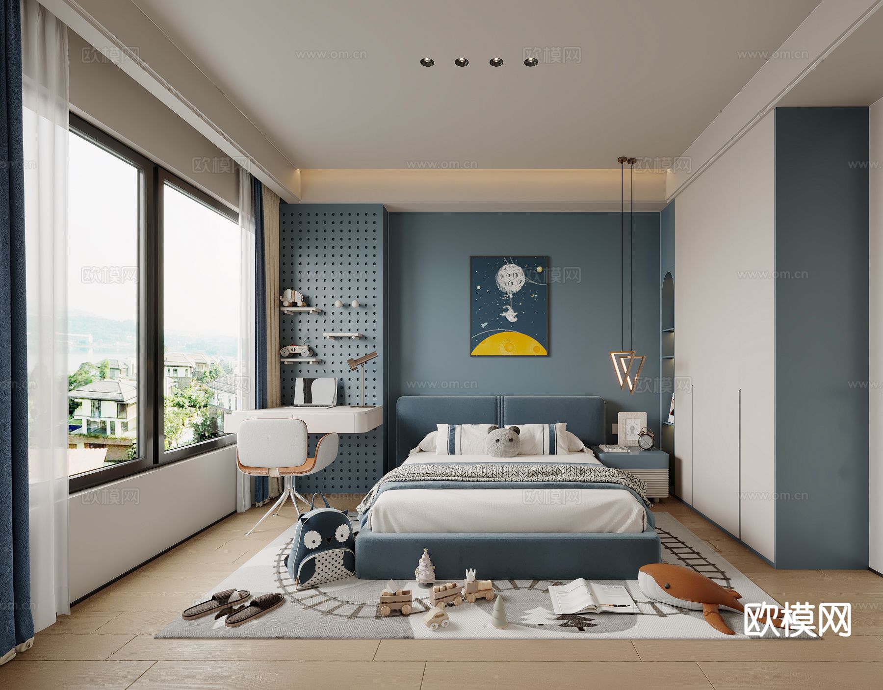 现代儿童房 男孩房 小孩房3d模型下载