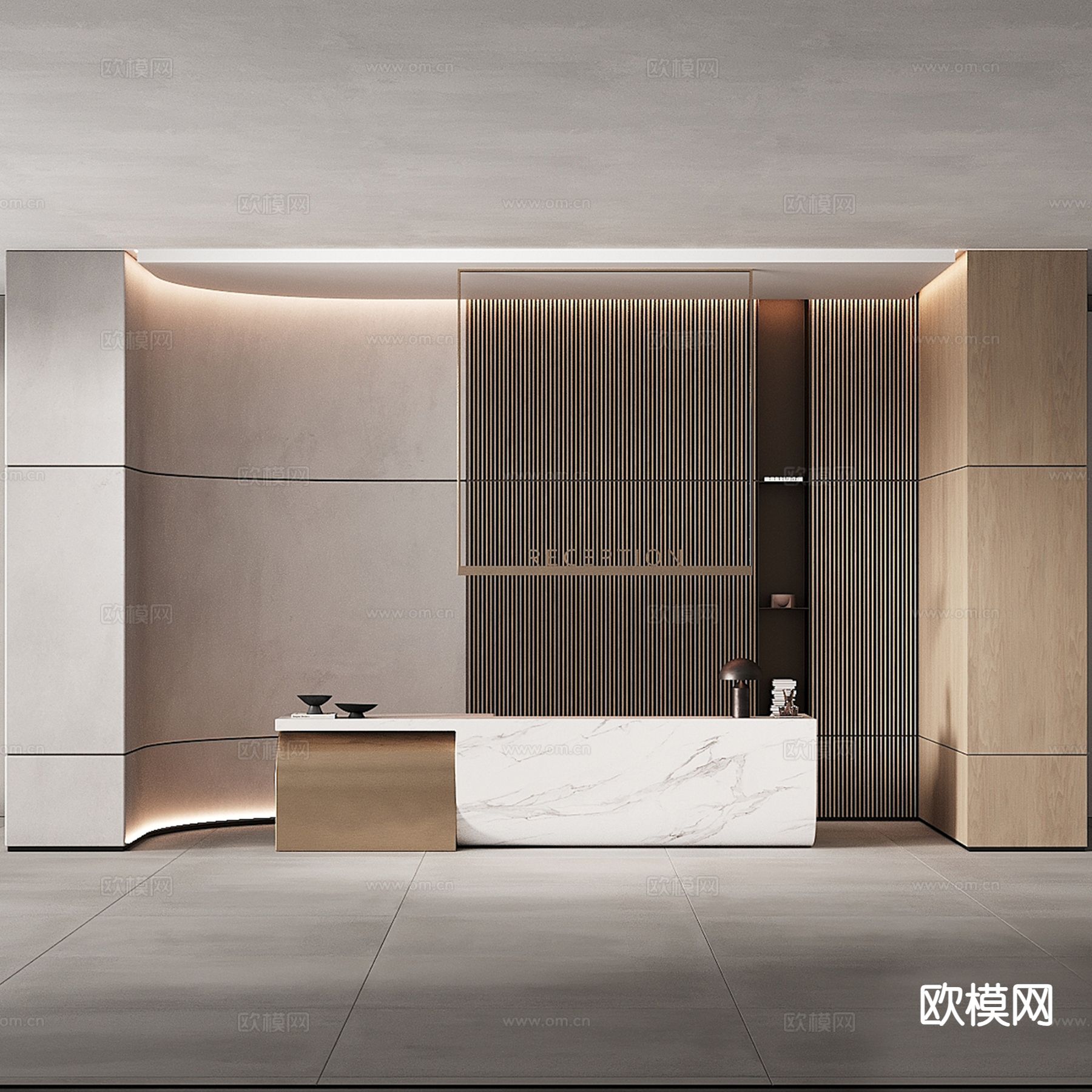 接待台 办公前台su模型下载（渲染图6）