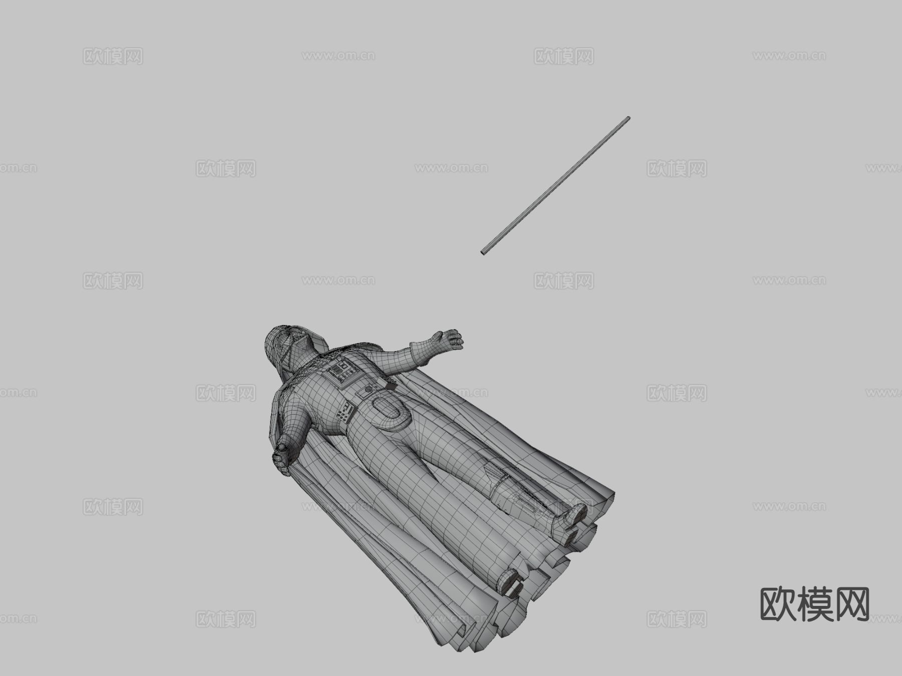 未来战士 动漫人物 机甲战士3d模型下载（渲染图3）