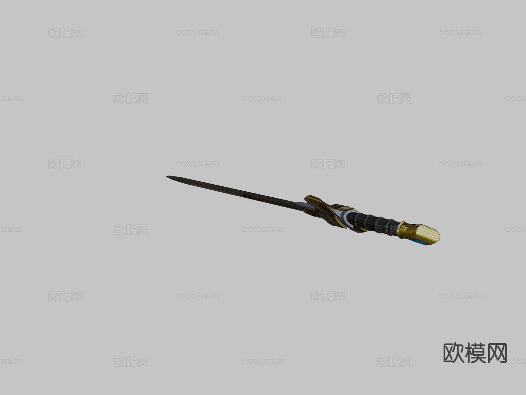 动漫道具 古风剑 长剑 剑刃3d模型下载（渲染图2）