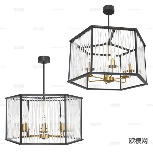 轻奢吊灯 烛台灯3d模型下载