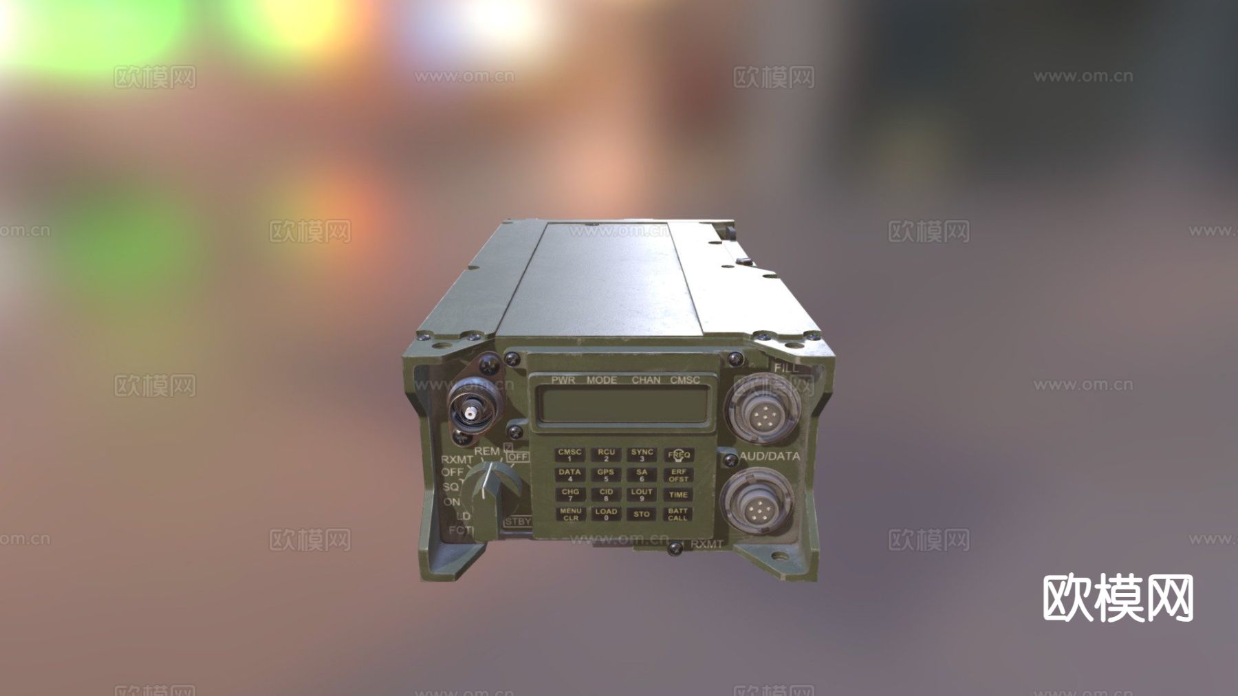 RT-1523 军用无线电 发报机3d模型下载（渲染图1）
