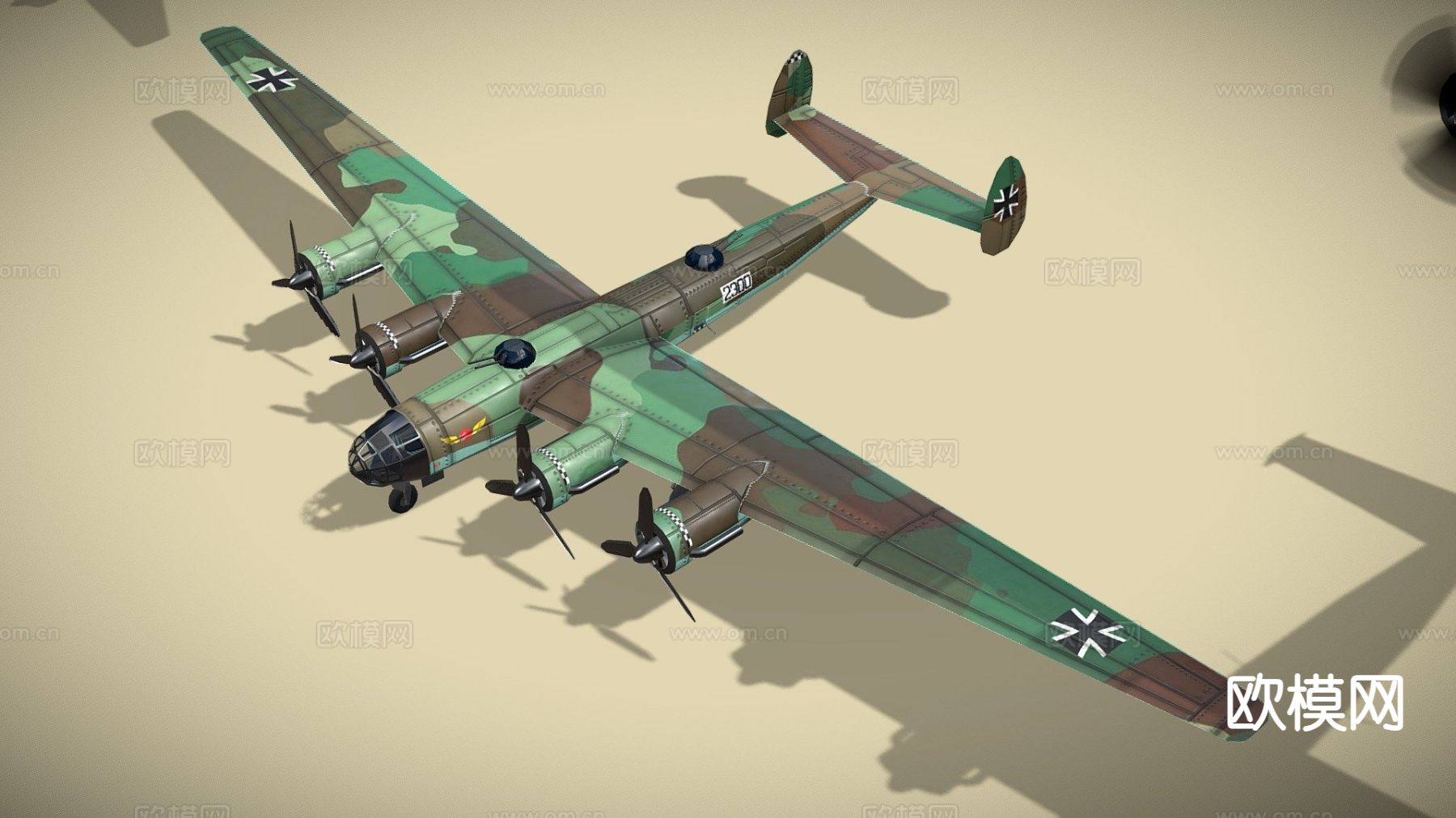 美洲轰炸机3d模型下载（渲染图1）