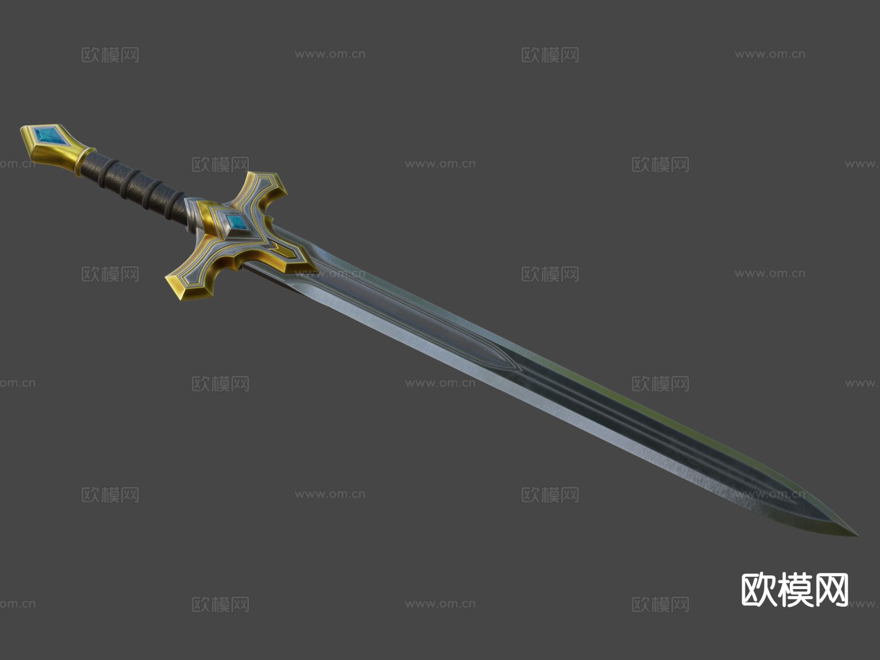 动漫道具 古风剑 长剑 剑刃3d模型下载（渲染图9）