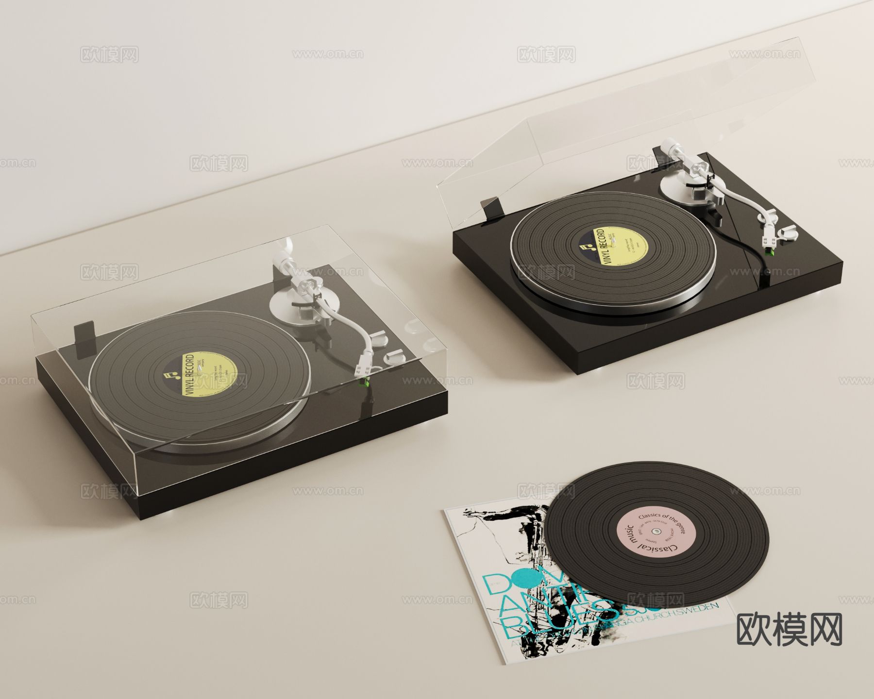 留声机 黑胶唱片机3d模型下载