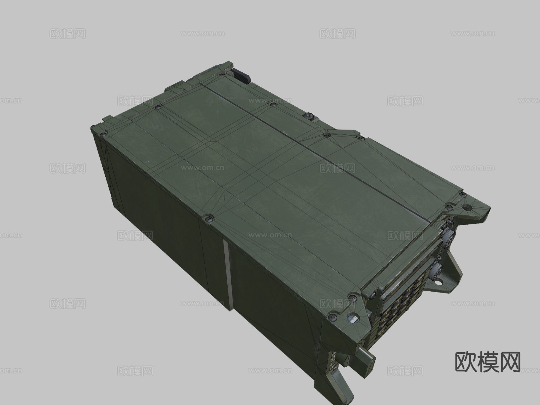 RT-1523 军用无线电 发报机3d模型下载（渲染图2）