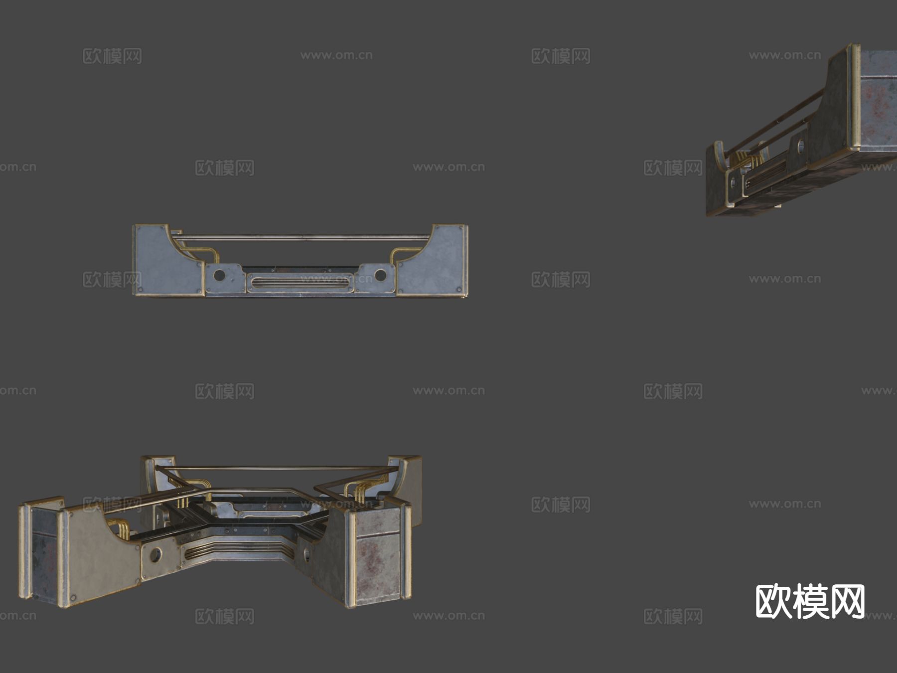 堡垒柱子 工业金属柱3d模型下载（渲染图6）