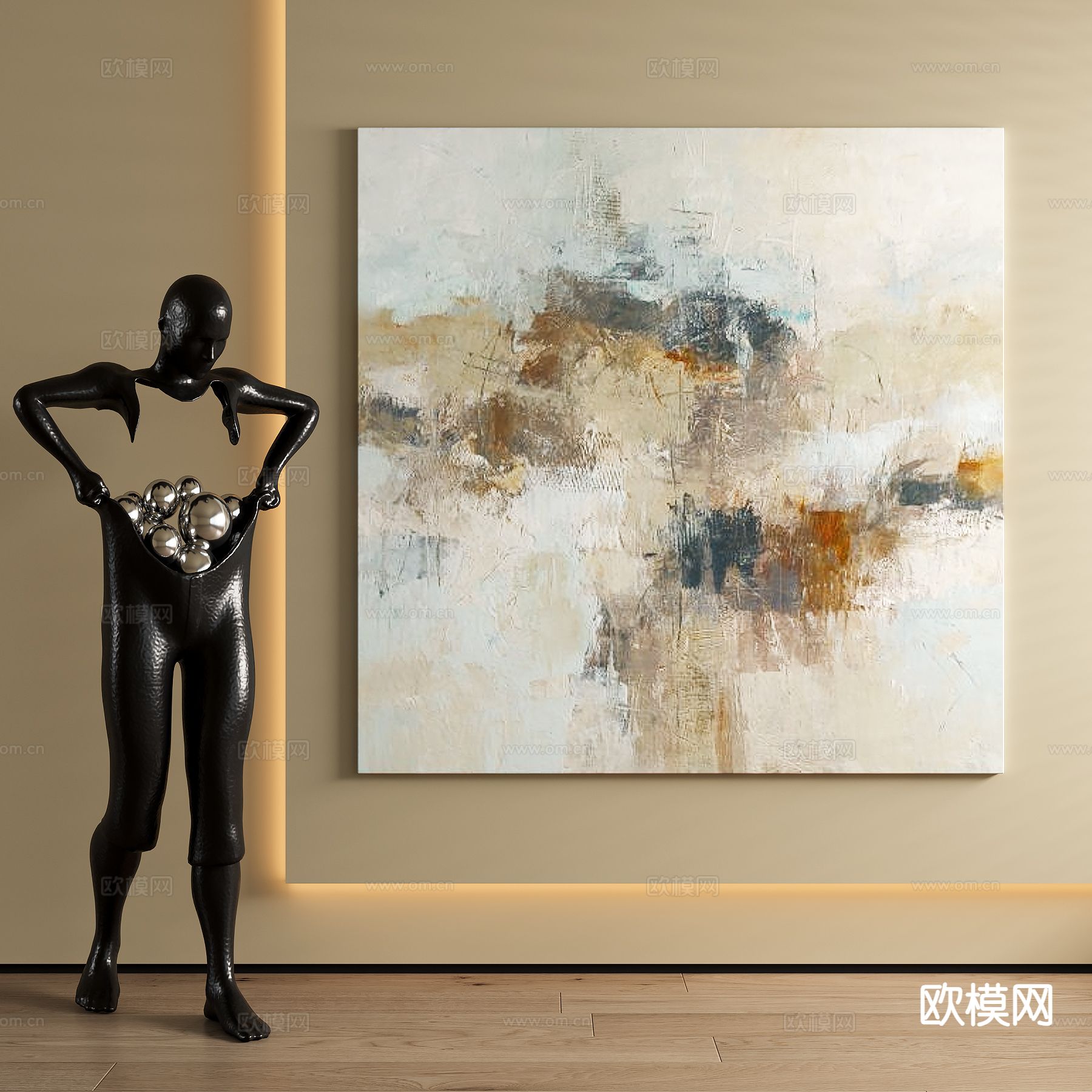 中古风装饰画 挂画su模型