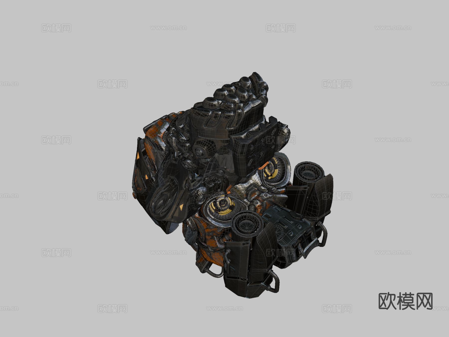 机甲战士 科幻机甲 动漫战士3d模型下载（渲染图2）