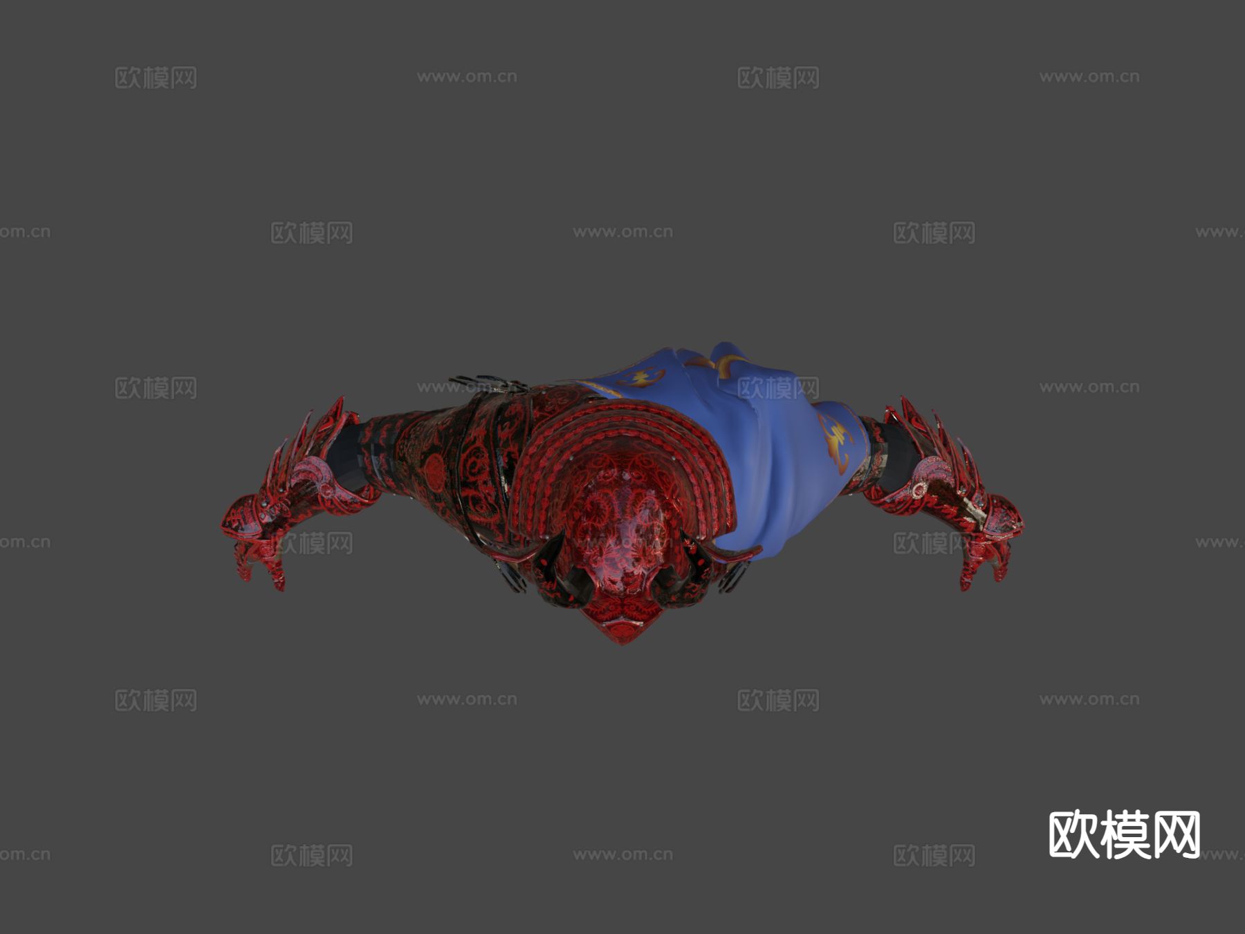 日本游戏角色 红武士3d模型下载（渲染图7）