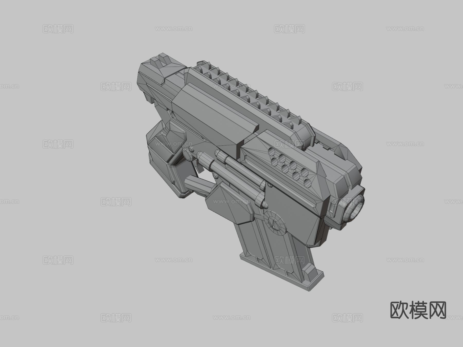 科幻手枪3d模型下载（渲染图2）