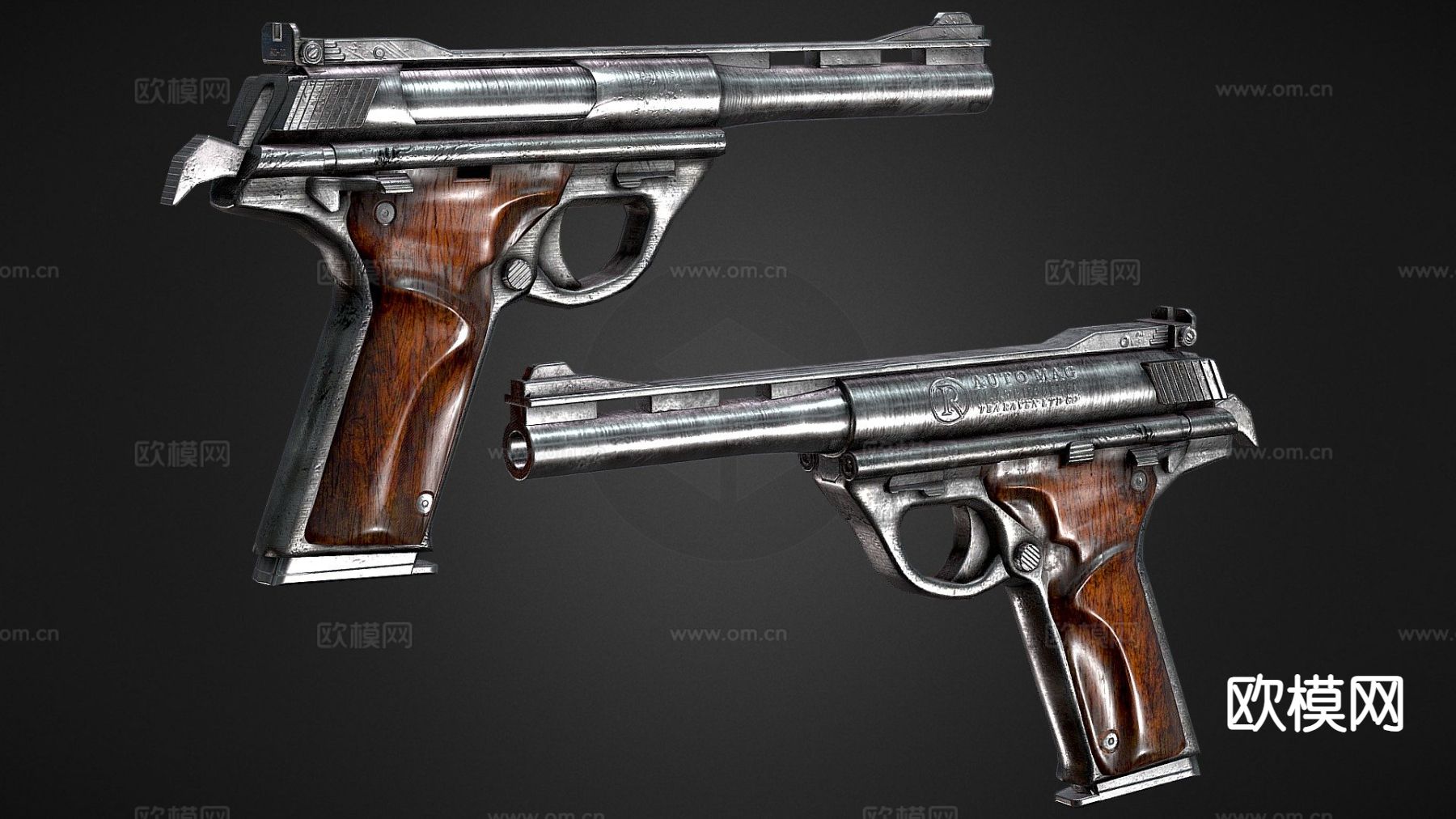 动漫道具 游戏手枪3d模型下载（渲染图1）