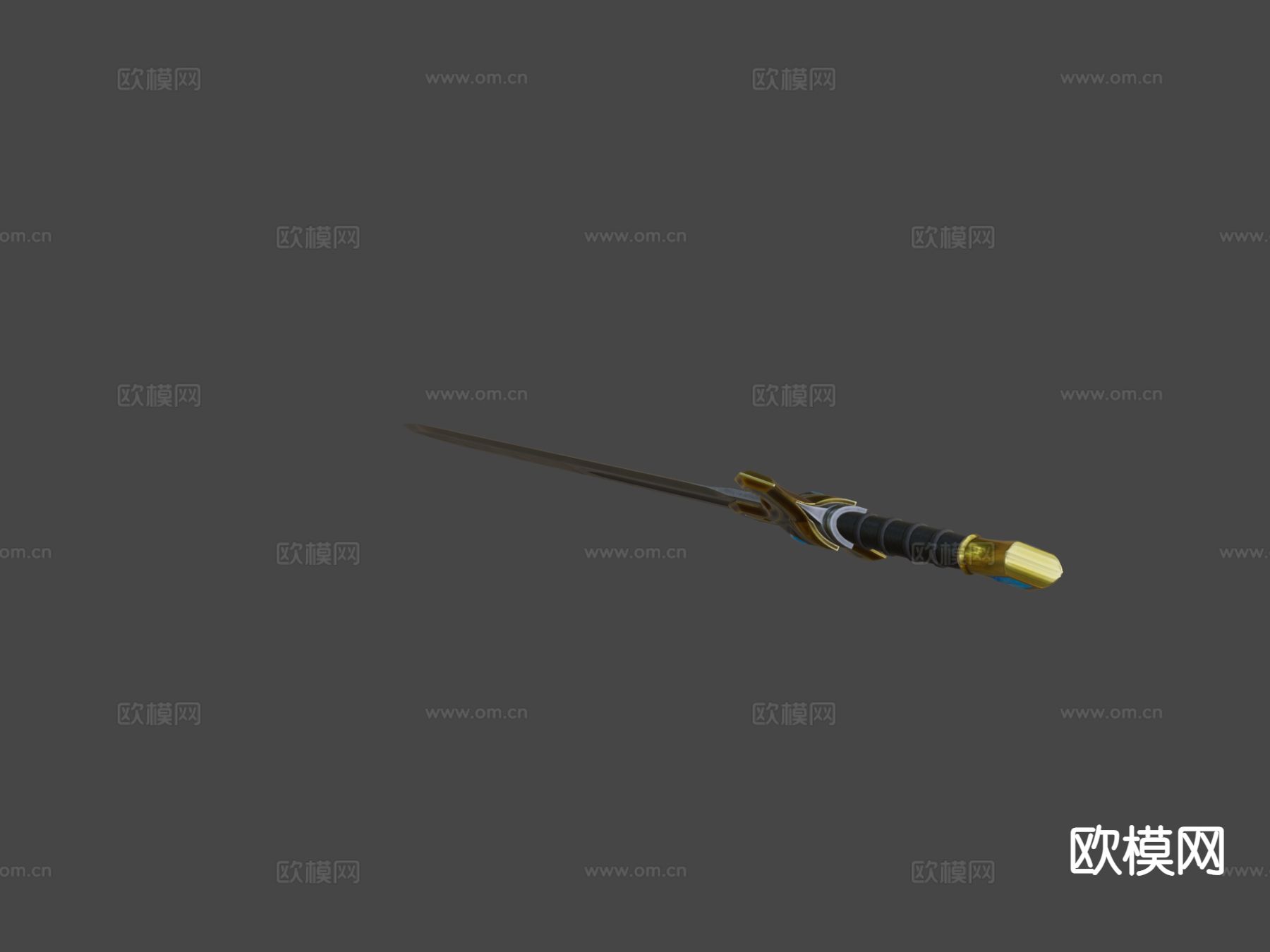 动漫道具 古风剑 长剑 剑刃3d模型下载（渲染图6）