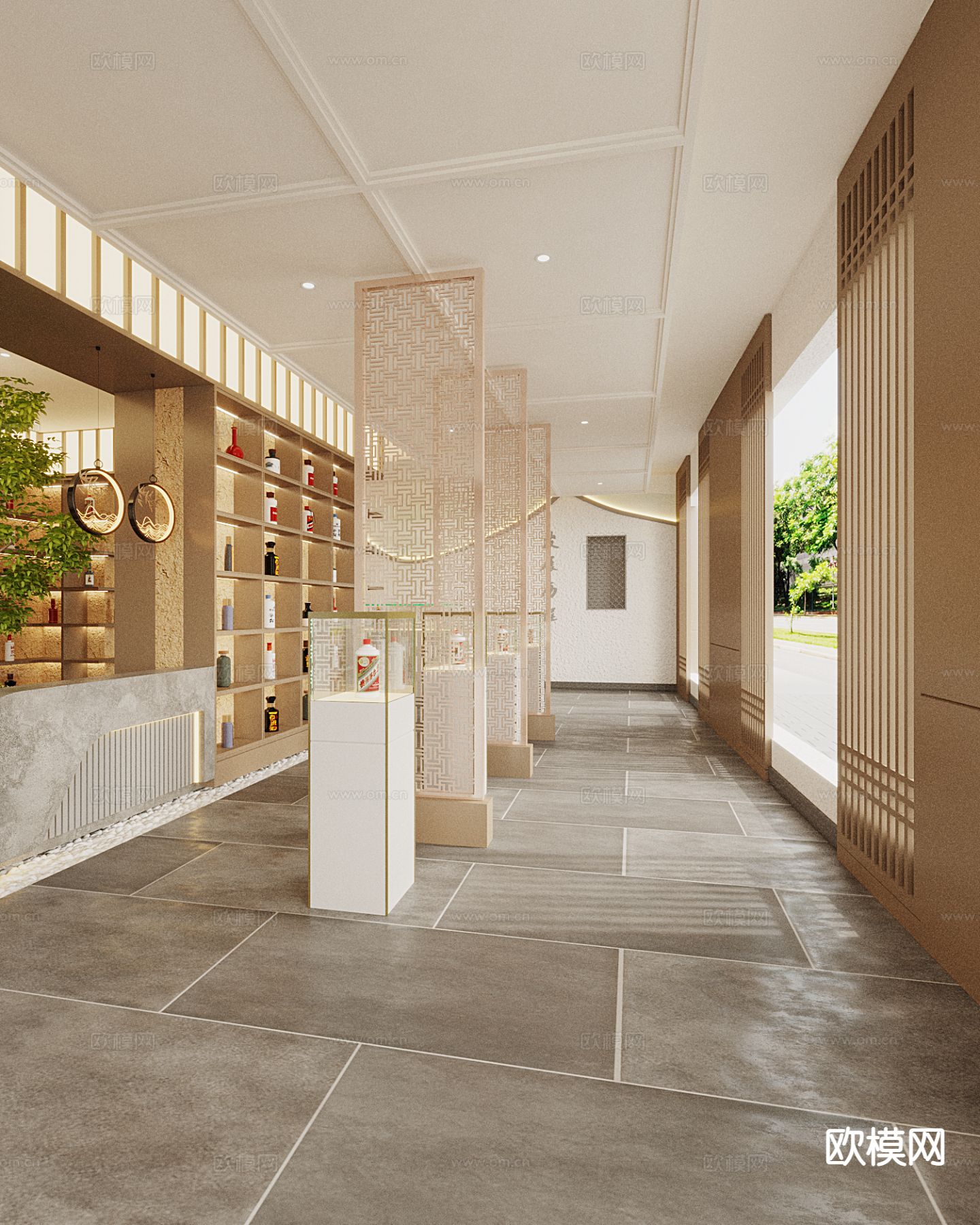 新中式酒水店3d模型下载（渲染图2）