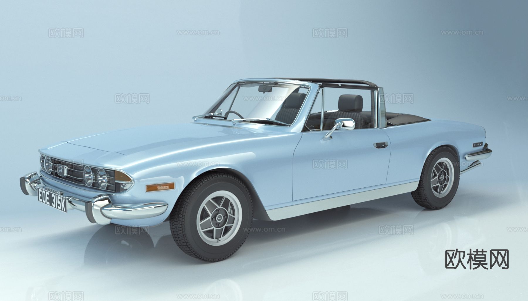 复古汽车 Triumph Stag 凯旋鹿 跑车3d模型