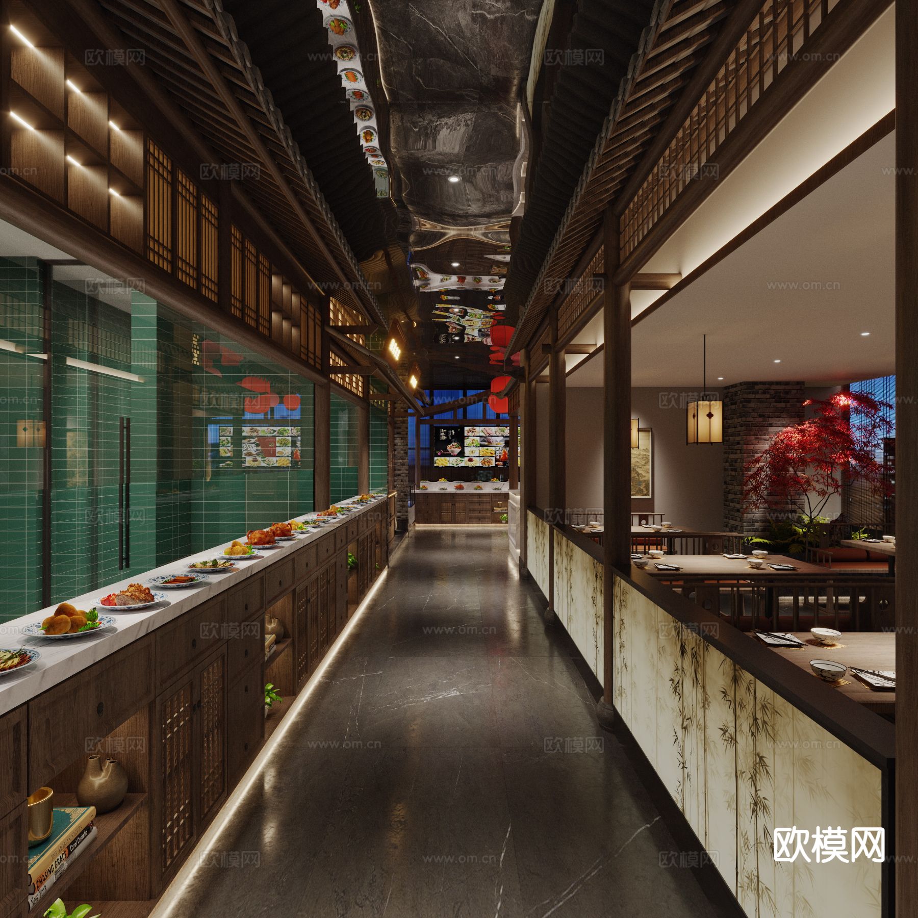 中式茶楼3d模型下载（渲染图7）