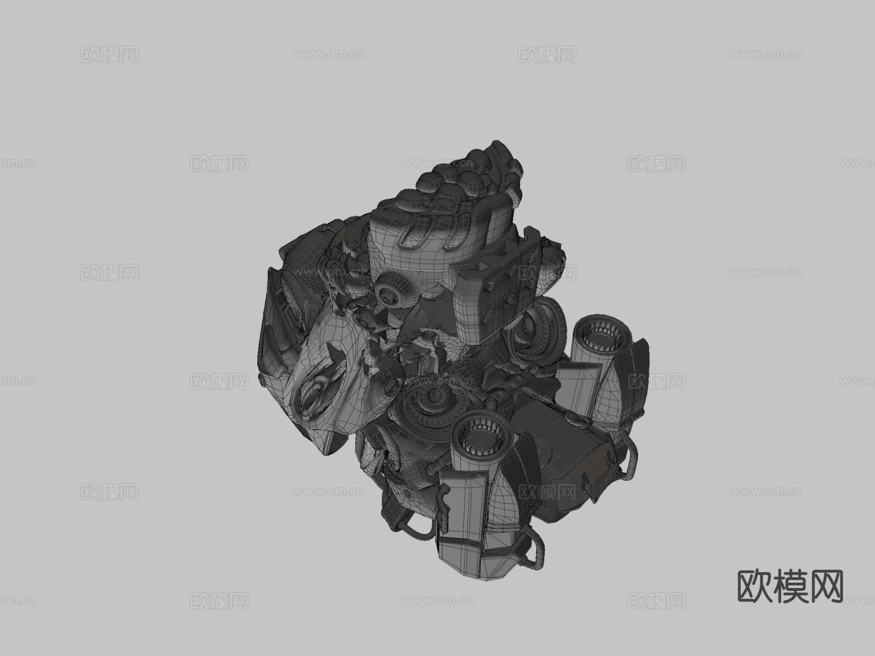 机甲战士 科幻机甲 动漫战士3d模型下载（渲染图3）