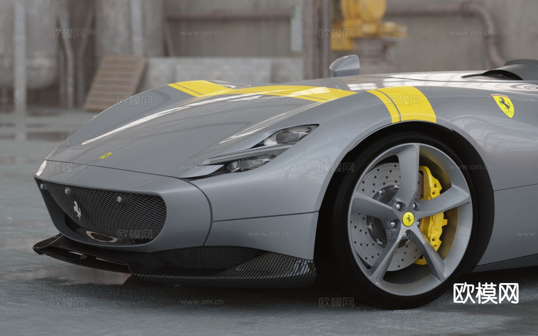 跑车 法拉利 Ferrari Monza SP1 超跑 汽车3d模型下载（渲染图3）