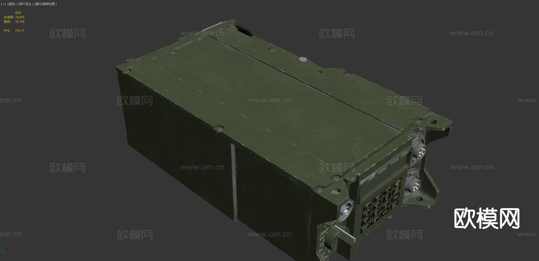 RT-1523 军用无线电 发报机3d模型下载（渲染图3）