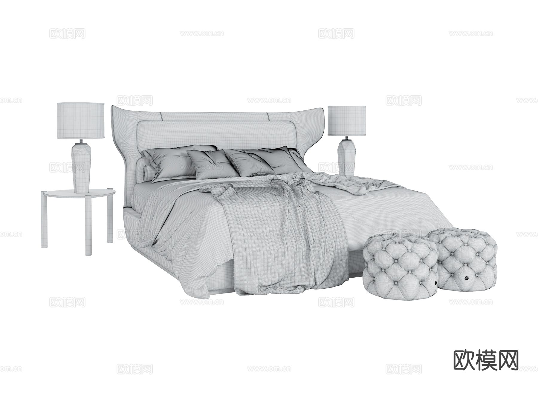 roberto cavalli-Guam 双人床3d模型下载（渲染图2）