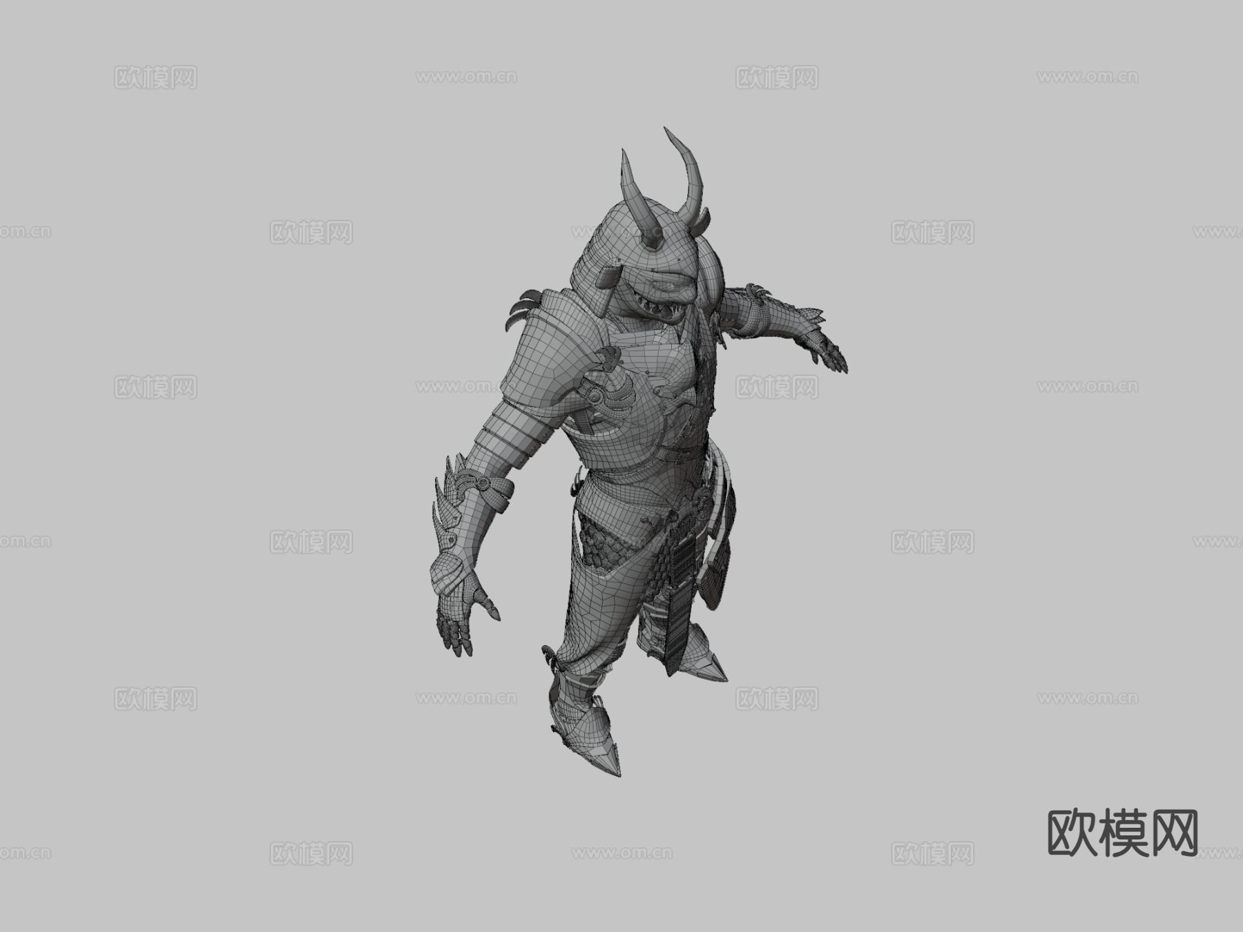 日本游戏角色 红武士3d模型下载（渲染图3）