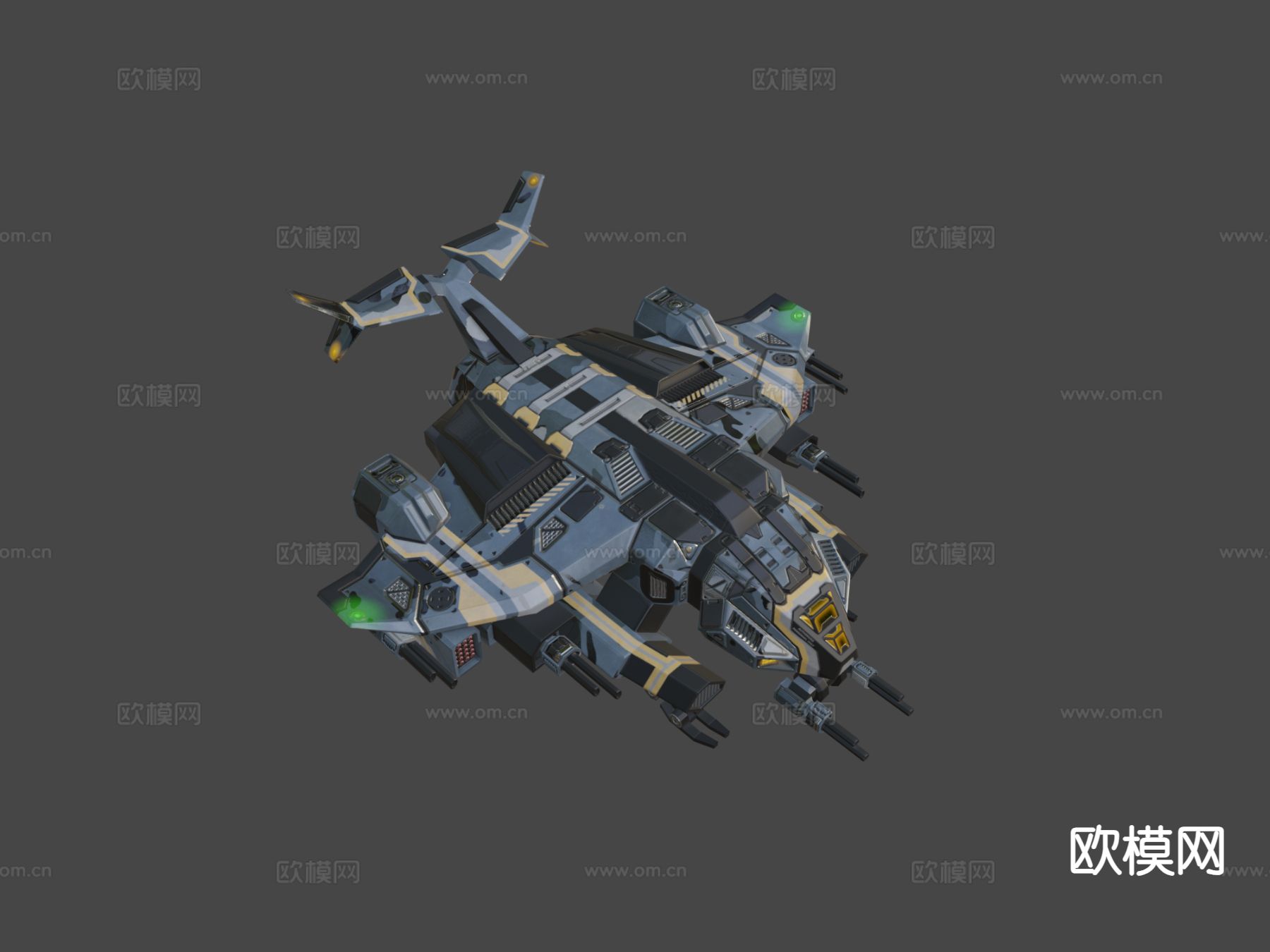 科幻飞机 飞船3d模型下载（渲染图8）