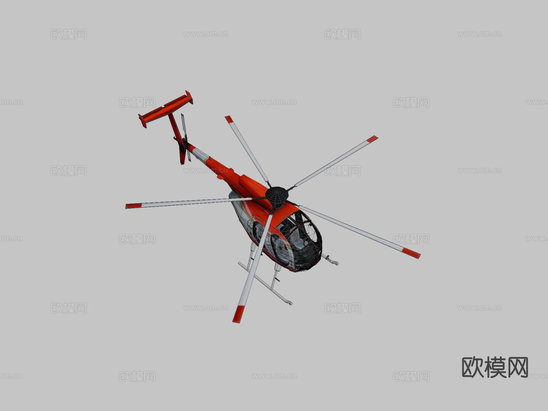 直升机 飞机3d模型下载（渲染图2）