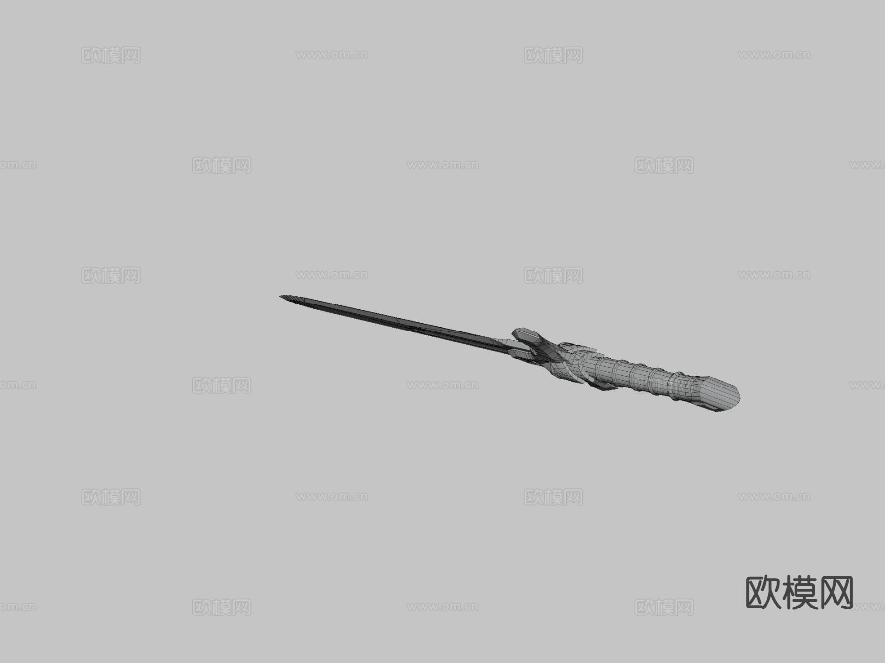 动漫道具 古风剑 长剑 剑刃3d模型下载（渲染图3）