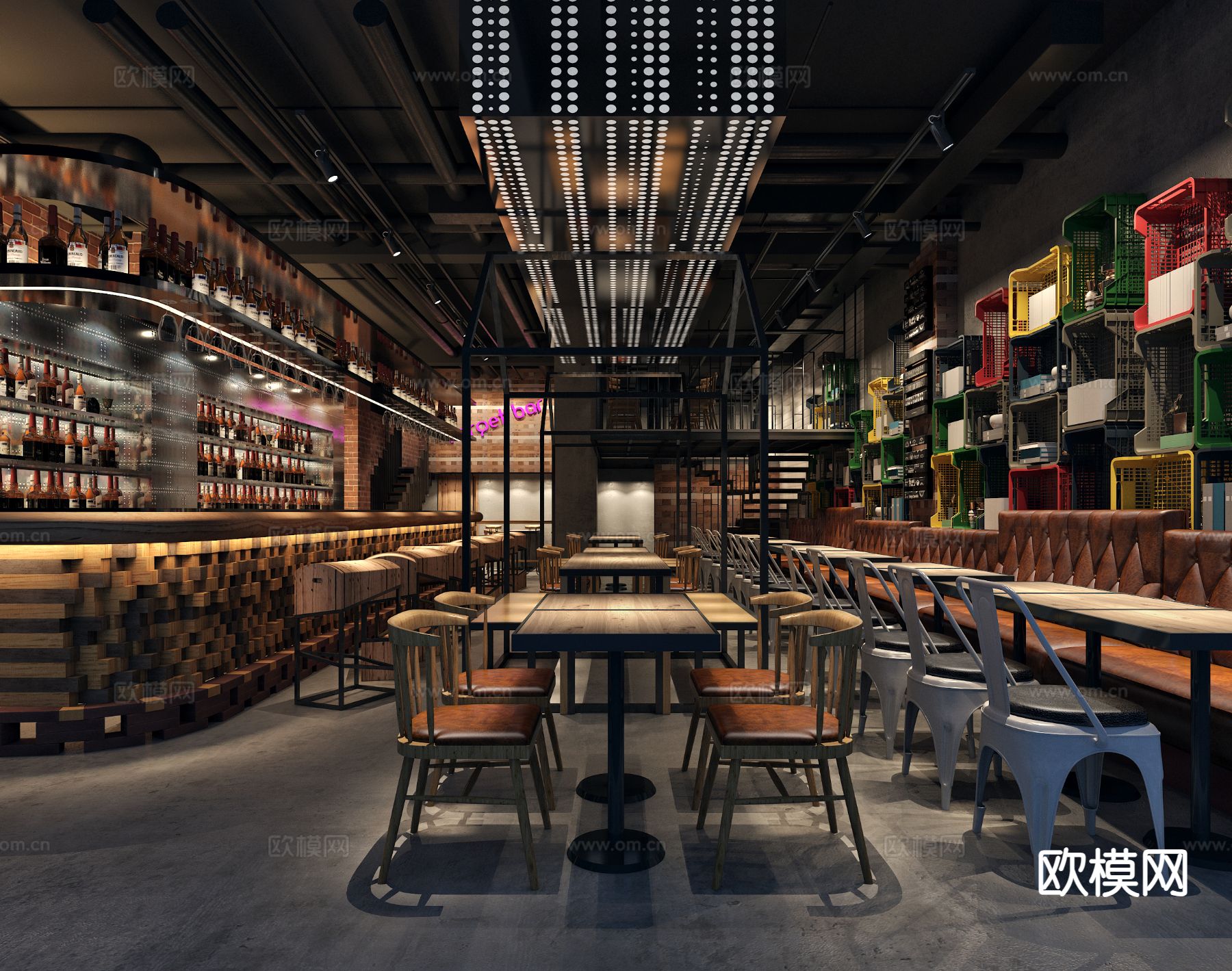 工业风酒吧 清吧3d模型下载