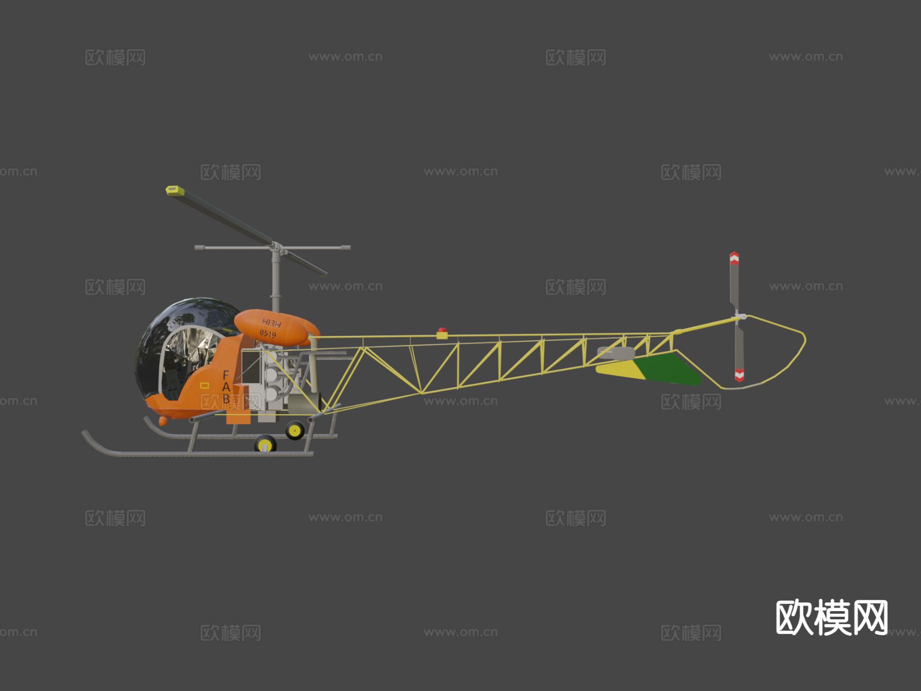 直升机3d模型下载（渲染图9）