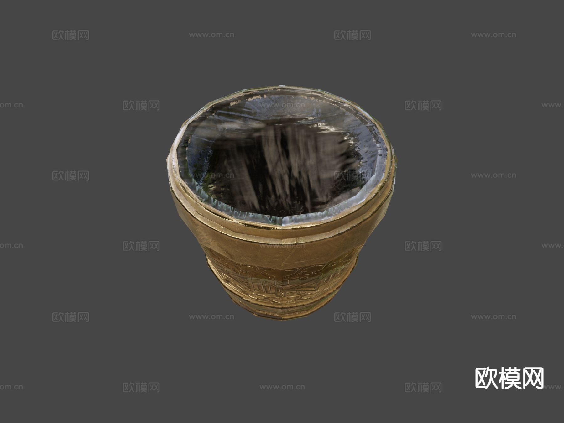 欧式古代号角 黑色青铜 战争号角3d模型下载（渲染图8）